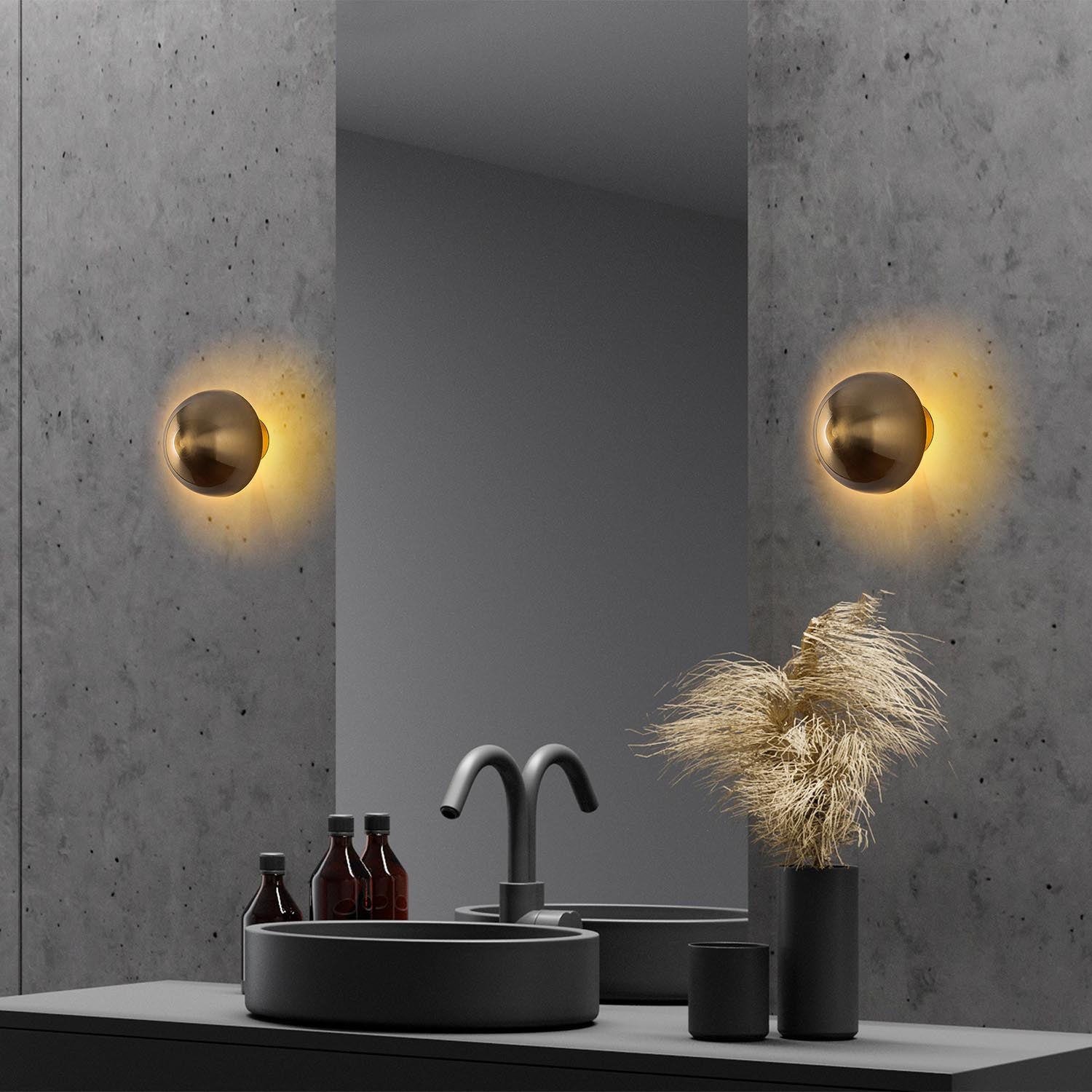 Verleihen Sie Ihrem Zuhause mit der Fungal Wandleuchte von Opviq in edlem Gold einen Hauch von Luxus. Ideal für stimmungsvolle Beleuchtung und einfache Montage.