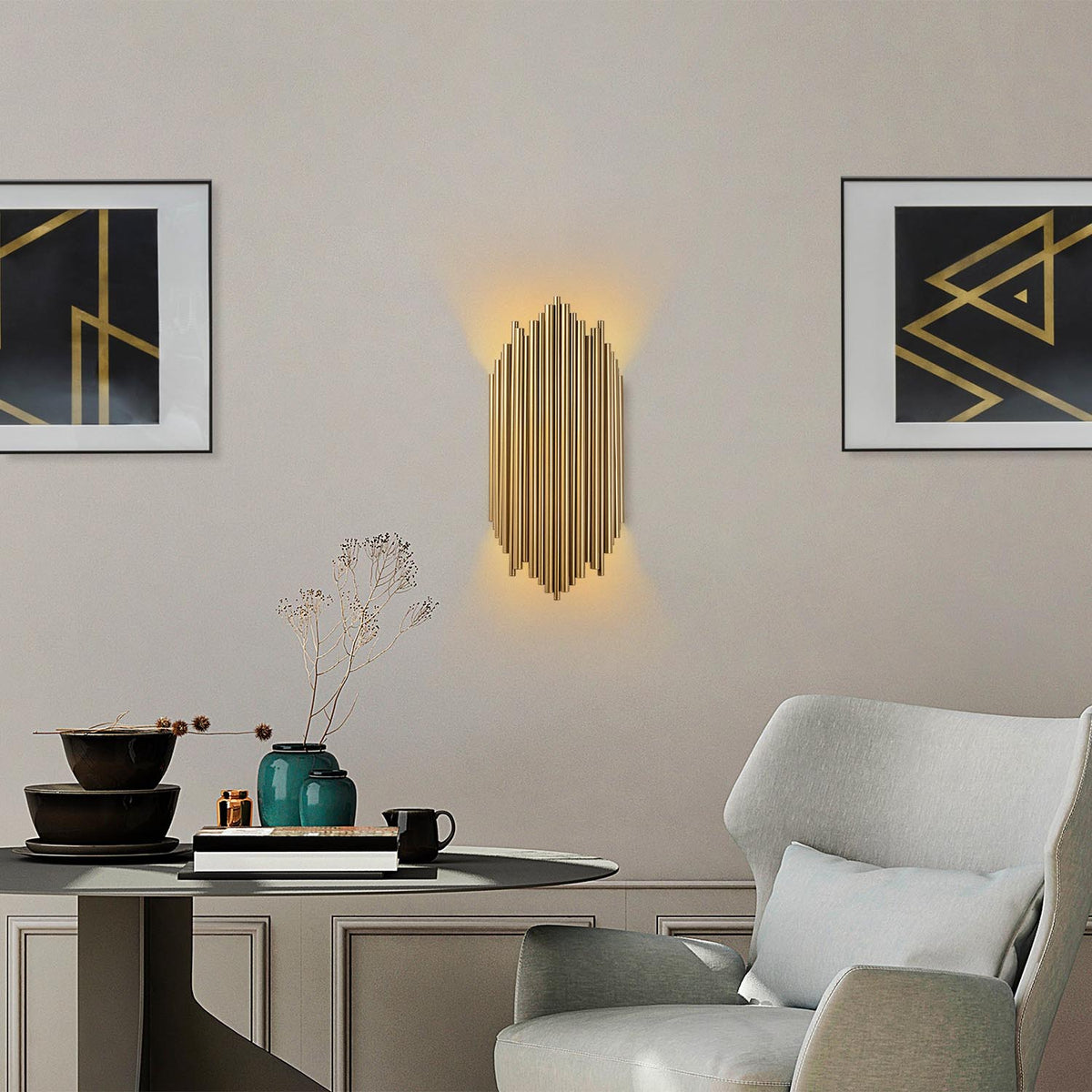 Kara Wandleuchte - Gold in Gold präsentiert im Onlineshop von KAQTU Design AG. Wandleuchte ist von Opviq