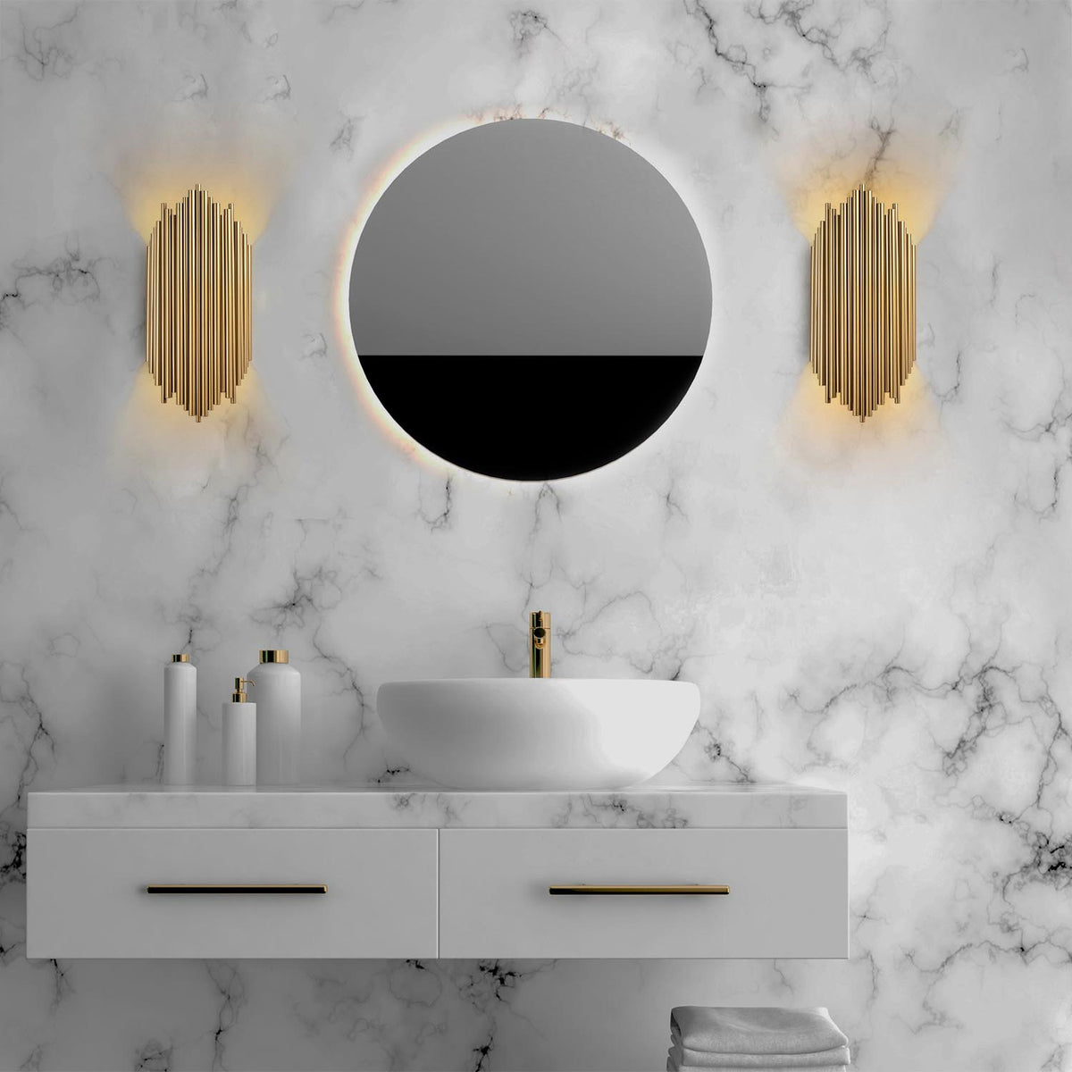 Kara Wandleuchte - Gold in Gold präsentiert im Onlineshop von KAQTU Design AG. Wandleuchte ist von Opviq