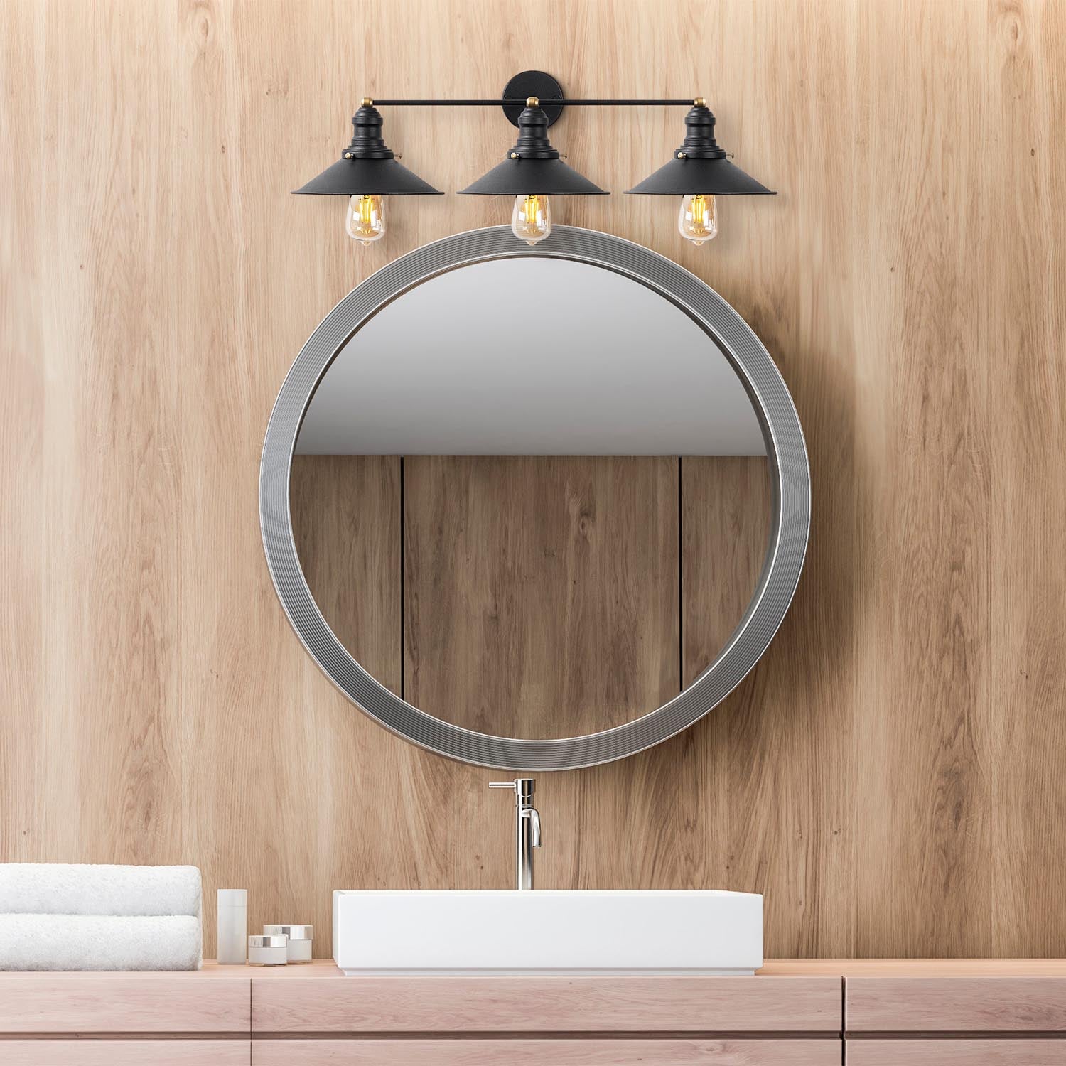 Verleihen Sie Ihrem Zuhause mit der Conical Wandleuchte von Opviq in Schwarz Antiquität einen Hauch von Vintage-Charme und Eleganz.