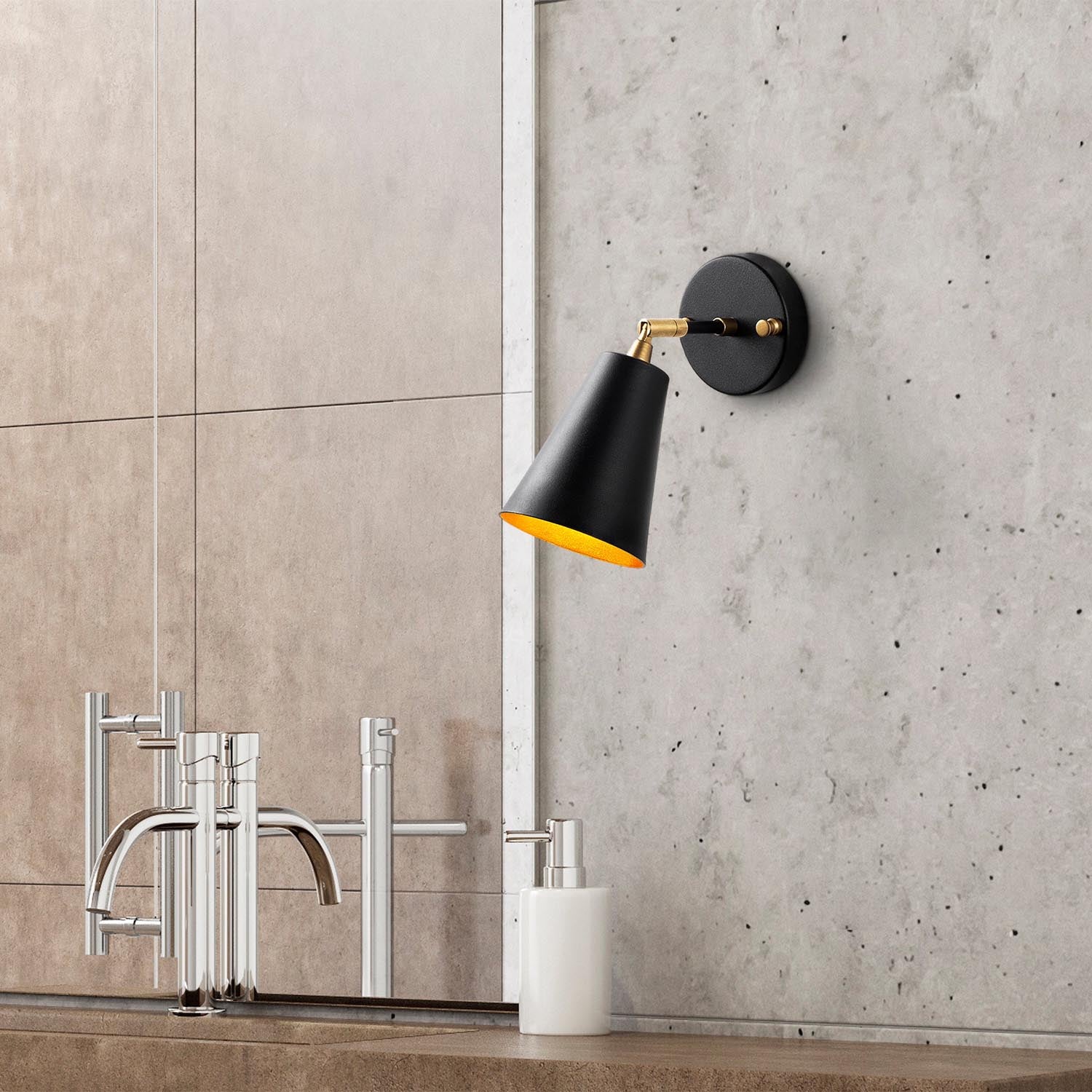 Elegante Evander Wandleuchte in Schwarz Gold von Opviq. Ideal für stilvolle Akzente und gemütliche Beleuchtung in jedem Raum.