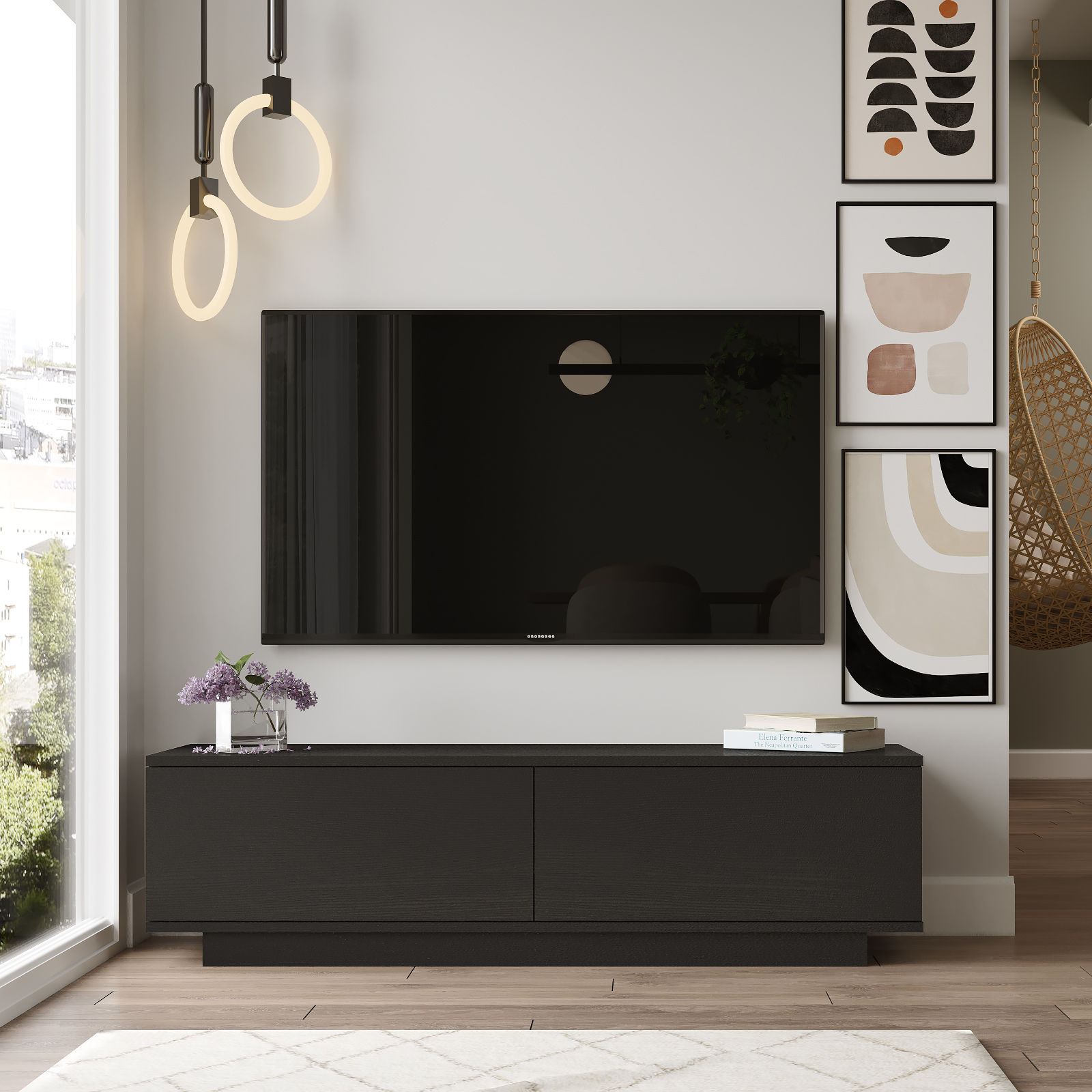 Entdecken Sie das elegante Fn1 Sideboard in Schwarz von Hanah Home. Modernes Design, hochwertige Materialien und viel Stauraum für Ihr Zuhause.