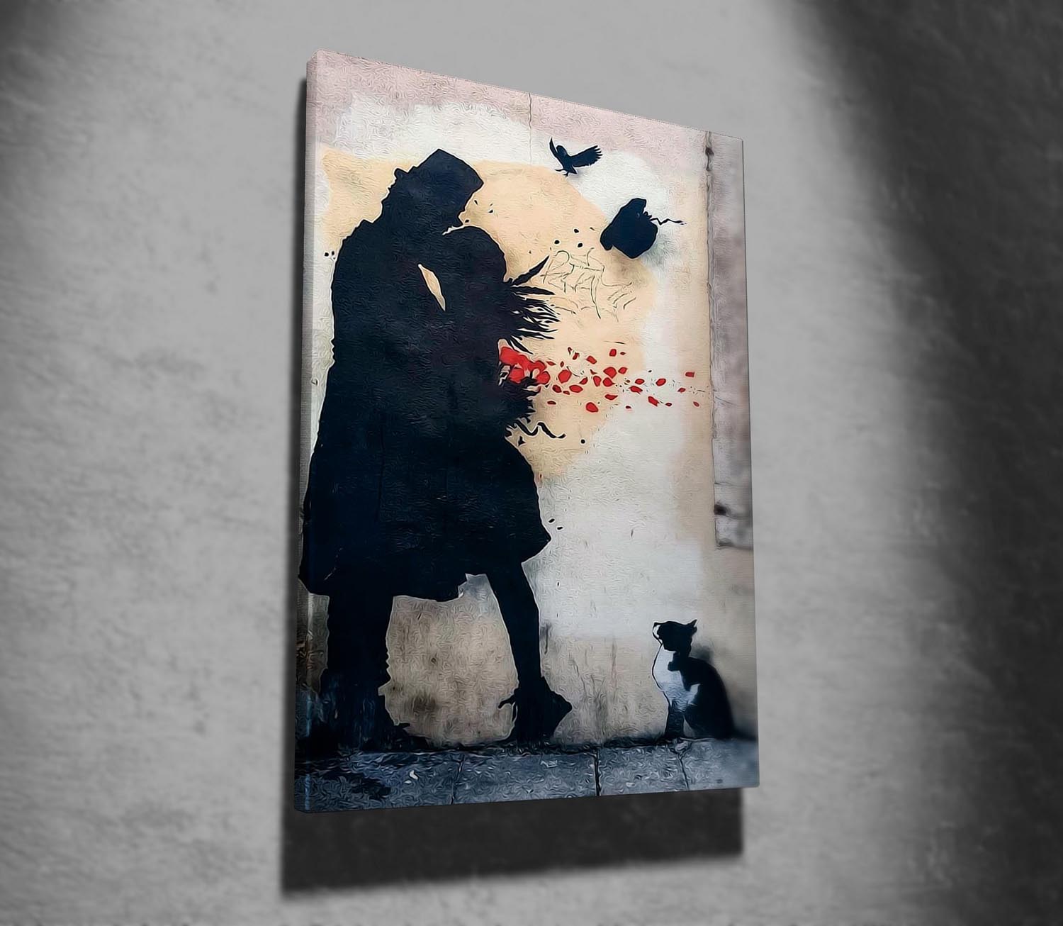 Verleihen Sie Ihrem Raum mit dem einzigartigen Street Art Leinwandgemälde von Kenny Random (50 x 70 cm) einen urbanen Akzent – ein echter Blickfang!