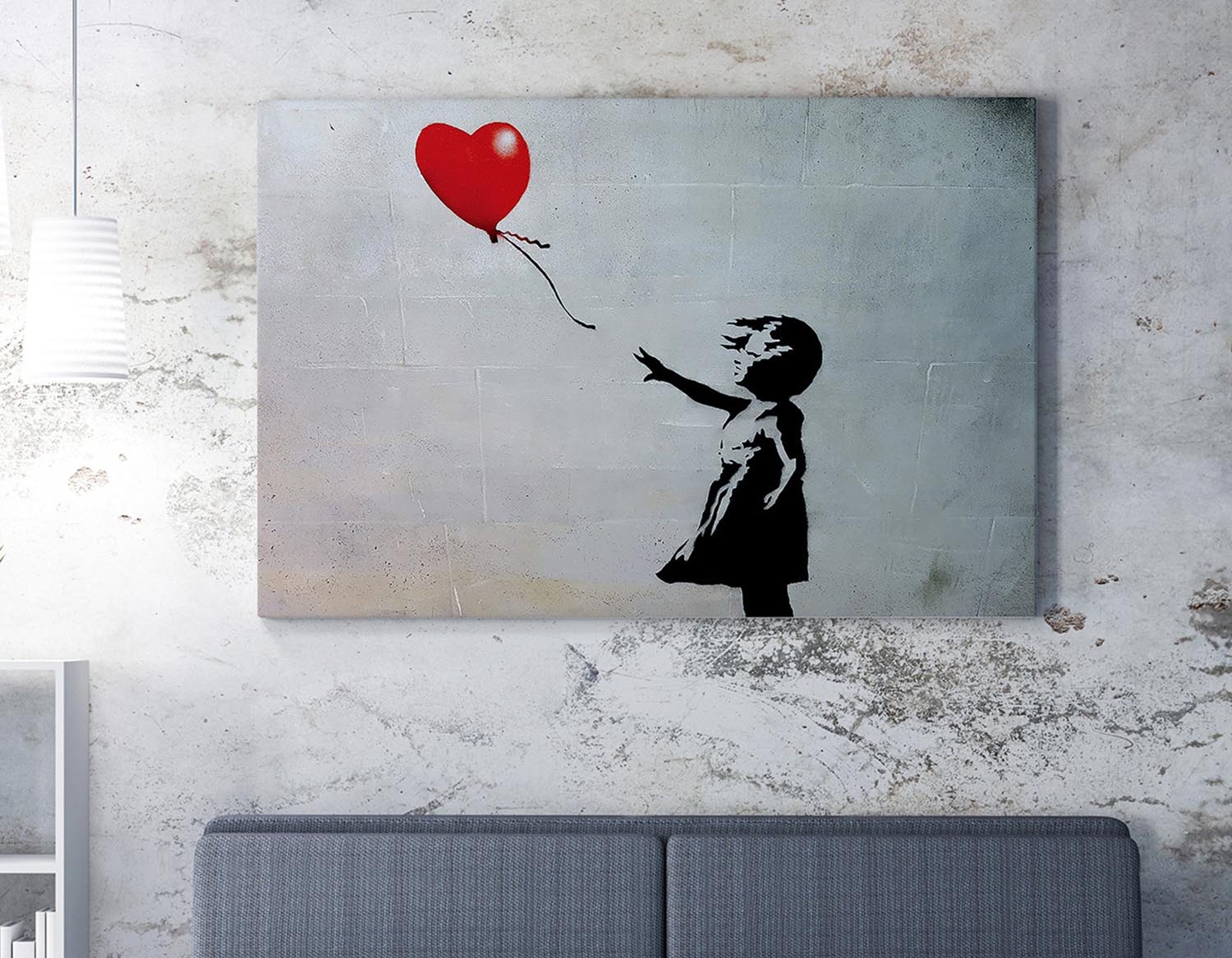 Entdecken Sie das beeindruckende Leinwandgemälde "Mädchen mit Ballon" von Wallity. Dieses 70 x 100 cm große Kunstwerk verleiht jedem Raum eine emotionale Note.