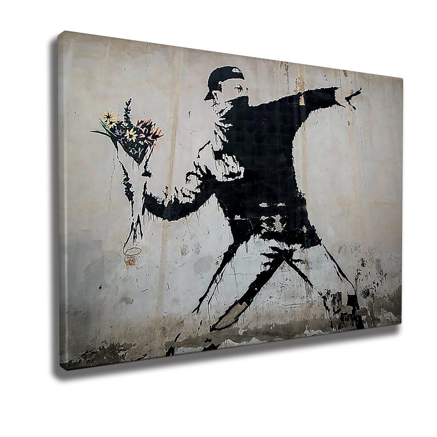 Entdecken Sie das WY18 (70 x 100) Kunstwerk von Wallity. Dieses lebendige Banksy-Bild verwandelt jeden Raum in eine Oase der Kreativität und Eleganz.