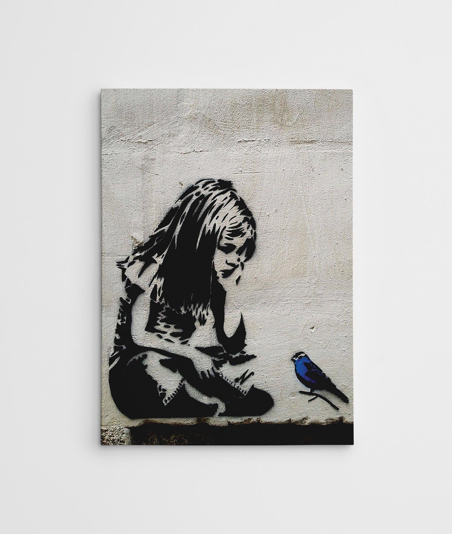 Entdecken Sie das beeindruckende gerahmte Bild WY49 (50 x 70) von Wallity. Banksys Kunst bringt Farbe und Inspiration in Ihr Zuhause!