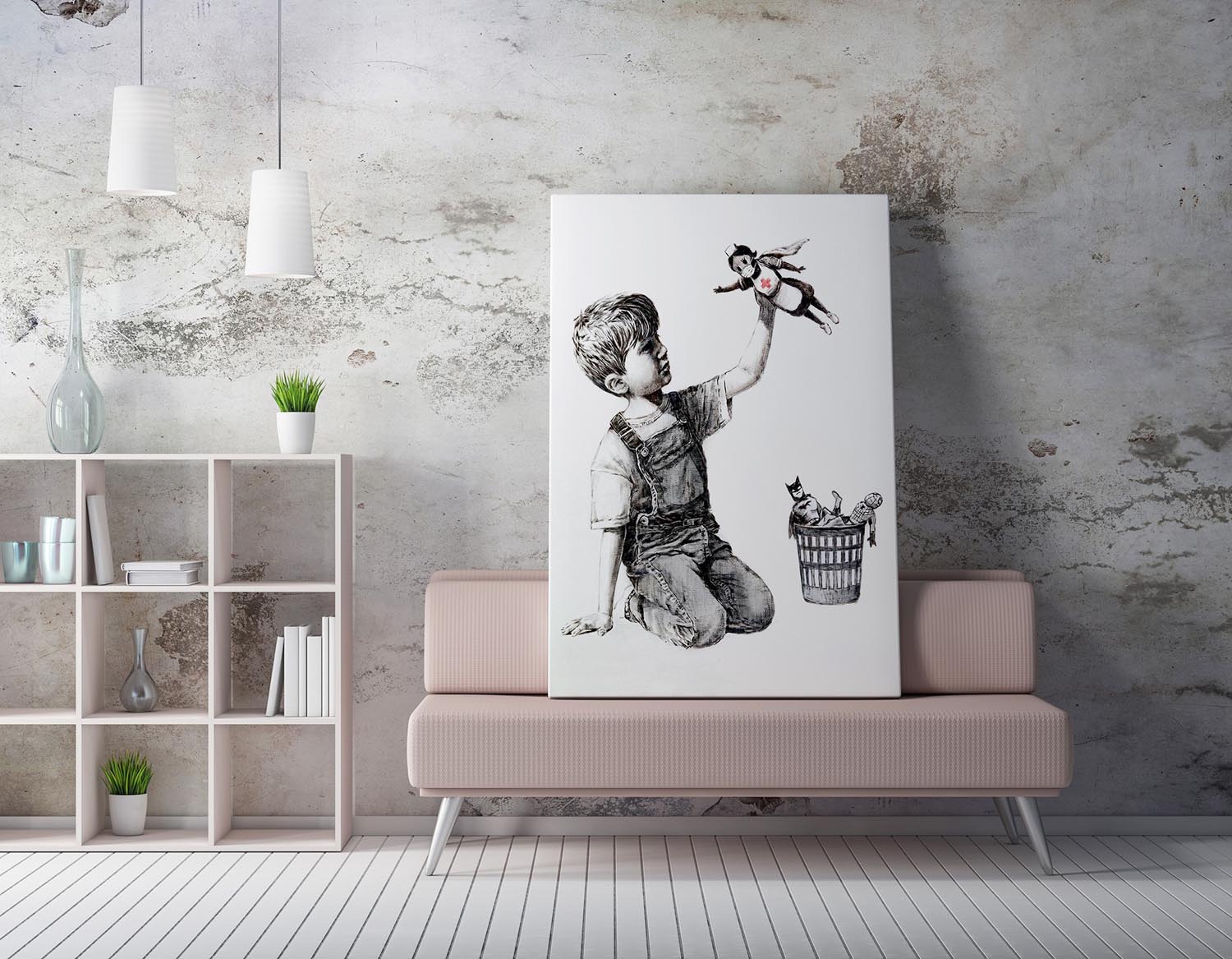 Erleben Sie das WY62 (50 x 70) von Wallity – ein faszinierendes Banksy-Bild, das Emotionen weckt und jeden Raum lebendig macht.