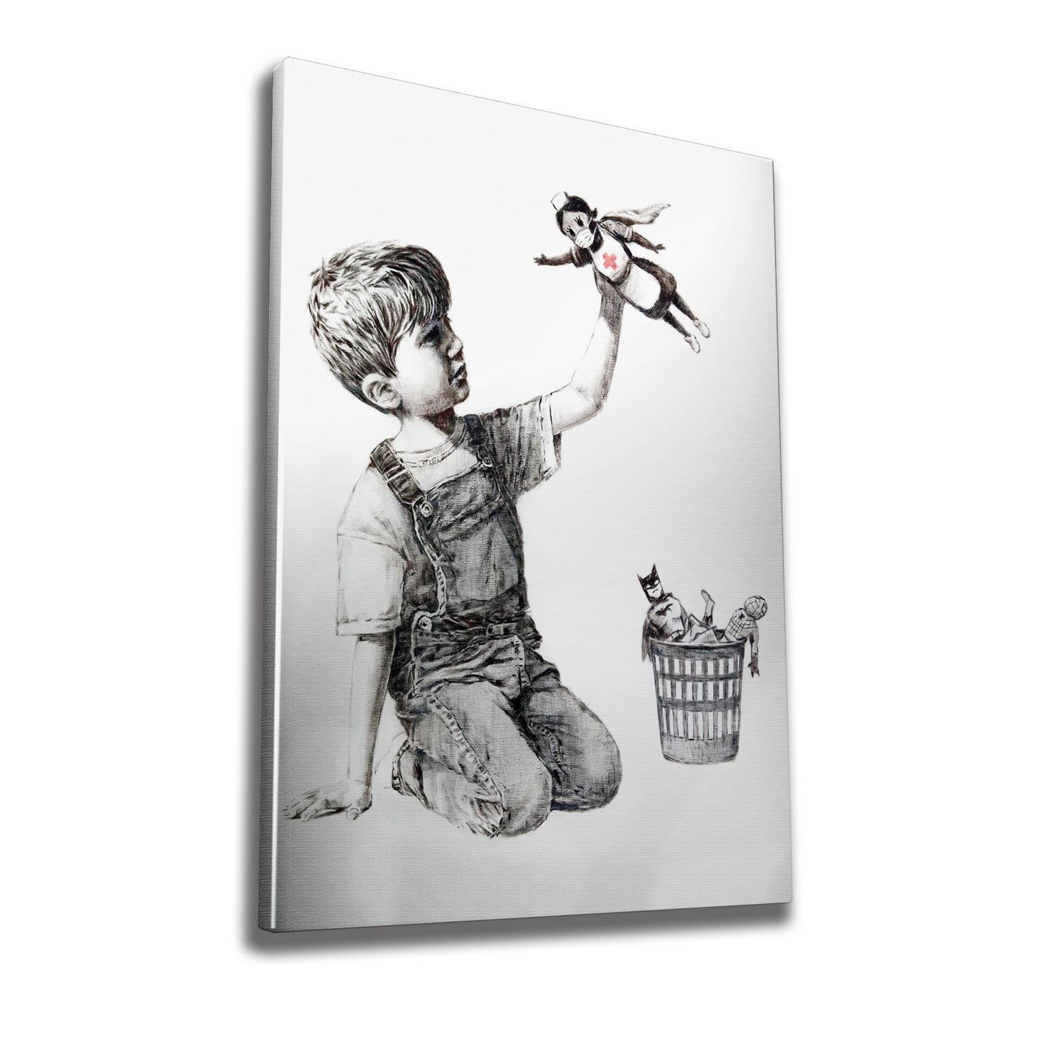 Entdecken Sie das WY62 (50 x 70) von Wallity – ein beeindruckendes Banksy-Kunstwerk, das Ihre Wände mit lebendigen Farben und tiefgründigen Emotionen bereichert.