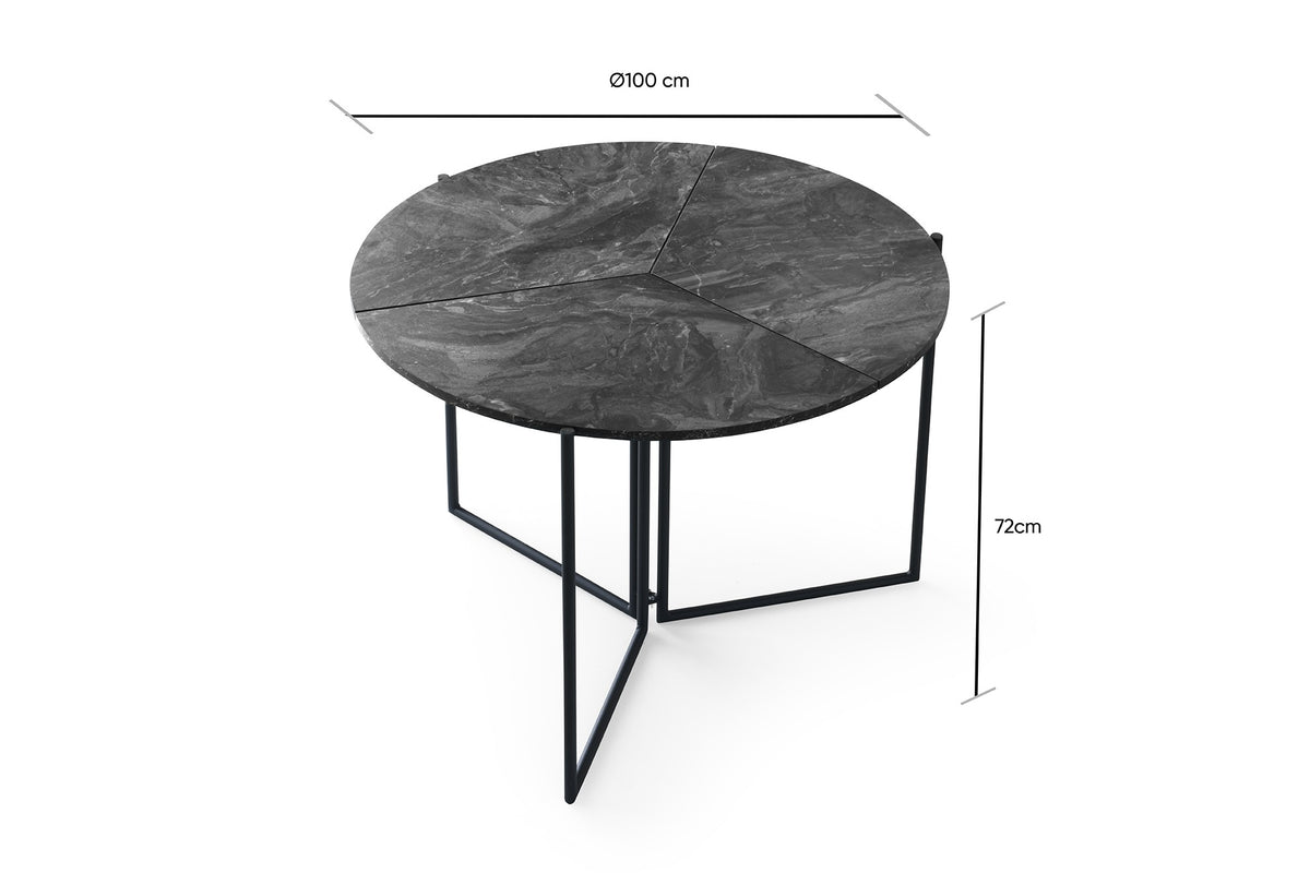 Yaprak Esstisch - Anthrazit in Anthrazit präsentiert im Onlineshop von KAQTU Design AG. Esstisch ist von Hanah Home
