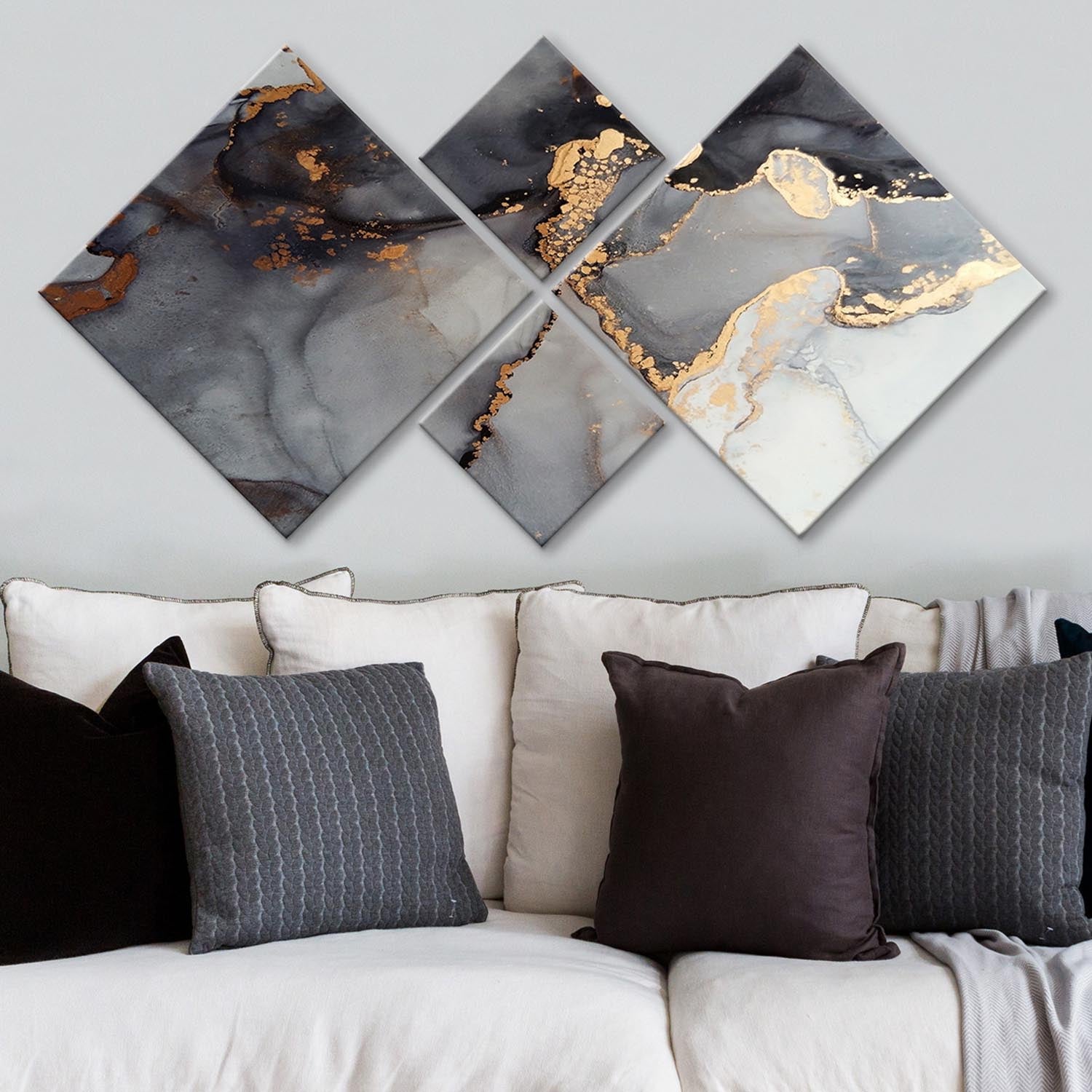 Entdecken Sie das beeindruckende 4-teilige MDF-Gemälde 4MDF1471082561 von Wallity. Verleihen Sie Ihrem Raum mit lebendigen Farben und einfacher Montage einen Hauch von Eleganz.