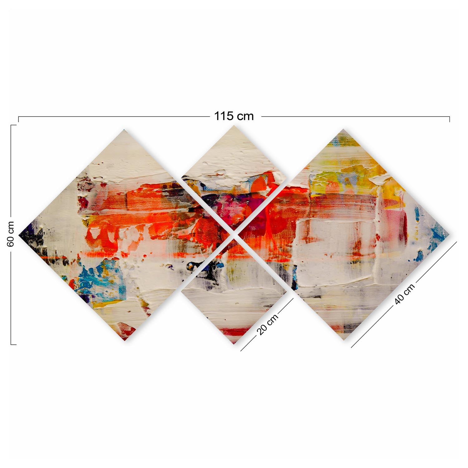 Gestalten Sie Ihr Zuhause neu mit der mehrfarbigen MDF-Malerei 4MDF2281410 von Wallity. Hochwertige Materialien, einfache Anbringung und beeindruckende Kunstwerke.