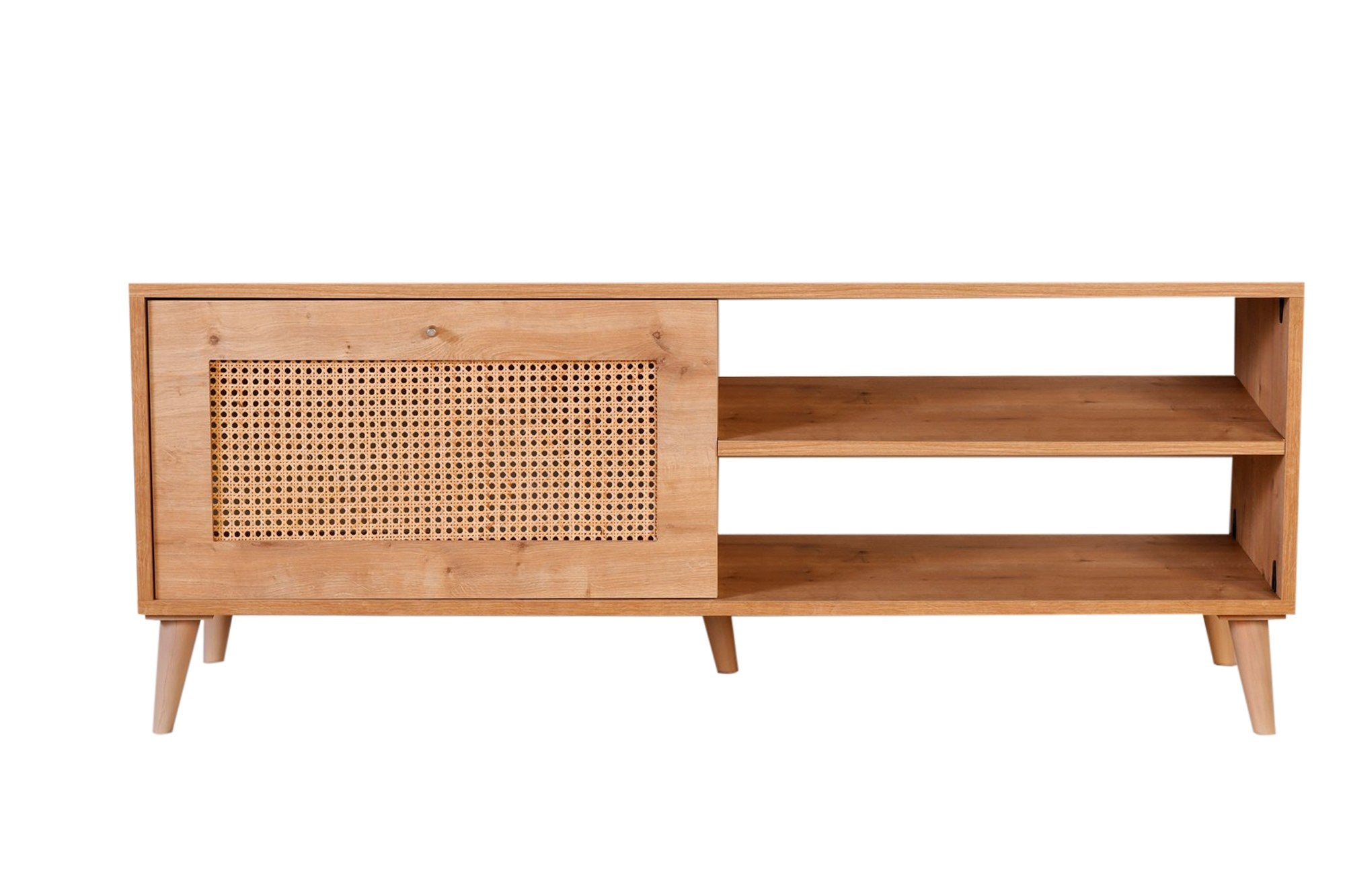 Entdecken Sie das Hazeran 140 Sideboard von Hanah Home – ein elegantes Eichenmöbelstück, das Stil und funktionale Aufbewahrung harmonisch kombiniert!