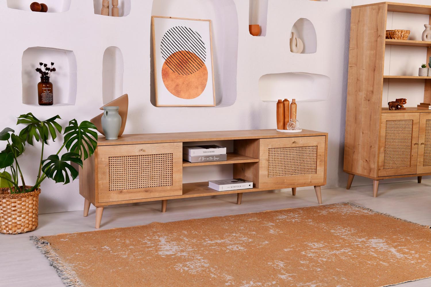 Gestalten Sie Ihr Zuhause mit dem Hazeran 180 Sideboard von Hanah Home – ein elegantes Möbelstück aus Eiche, das Stil und Funktionalität vereint!
