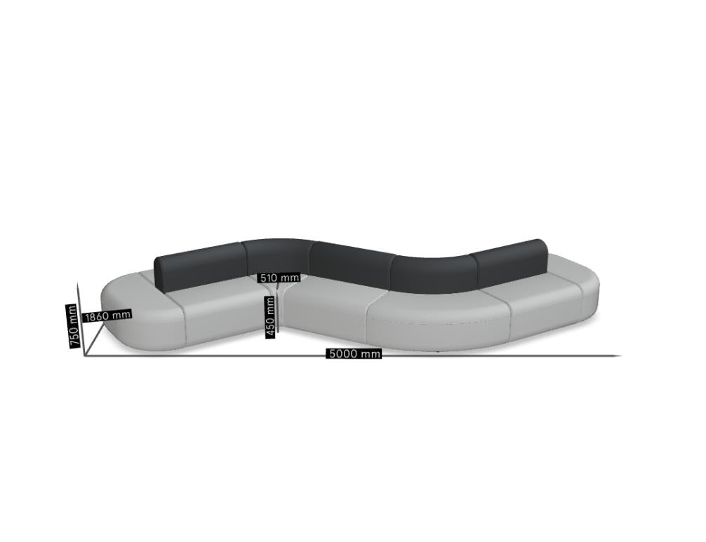 Artiko AT40 - doppelseitiges Sofa in Vanille präsentiert im Onlineshop von KAQTU Design AG. Sofa ist von Mdd