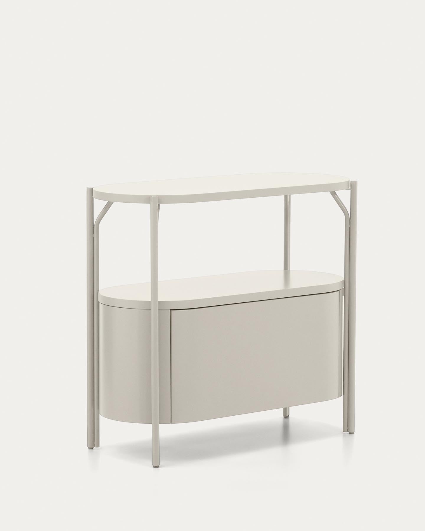 Badezimmermöbel Arely mit Stahlgestell und weiß lackiertem MDF, 90 x 40 cm in Beige präsentiert im Onlineshop von KAQTU Design AG. Badzubehör ist von Kave Home