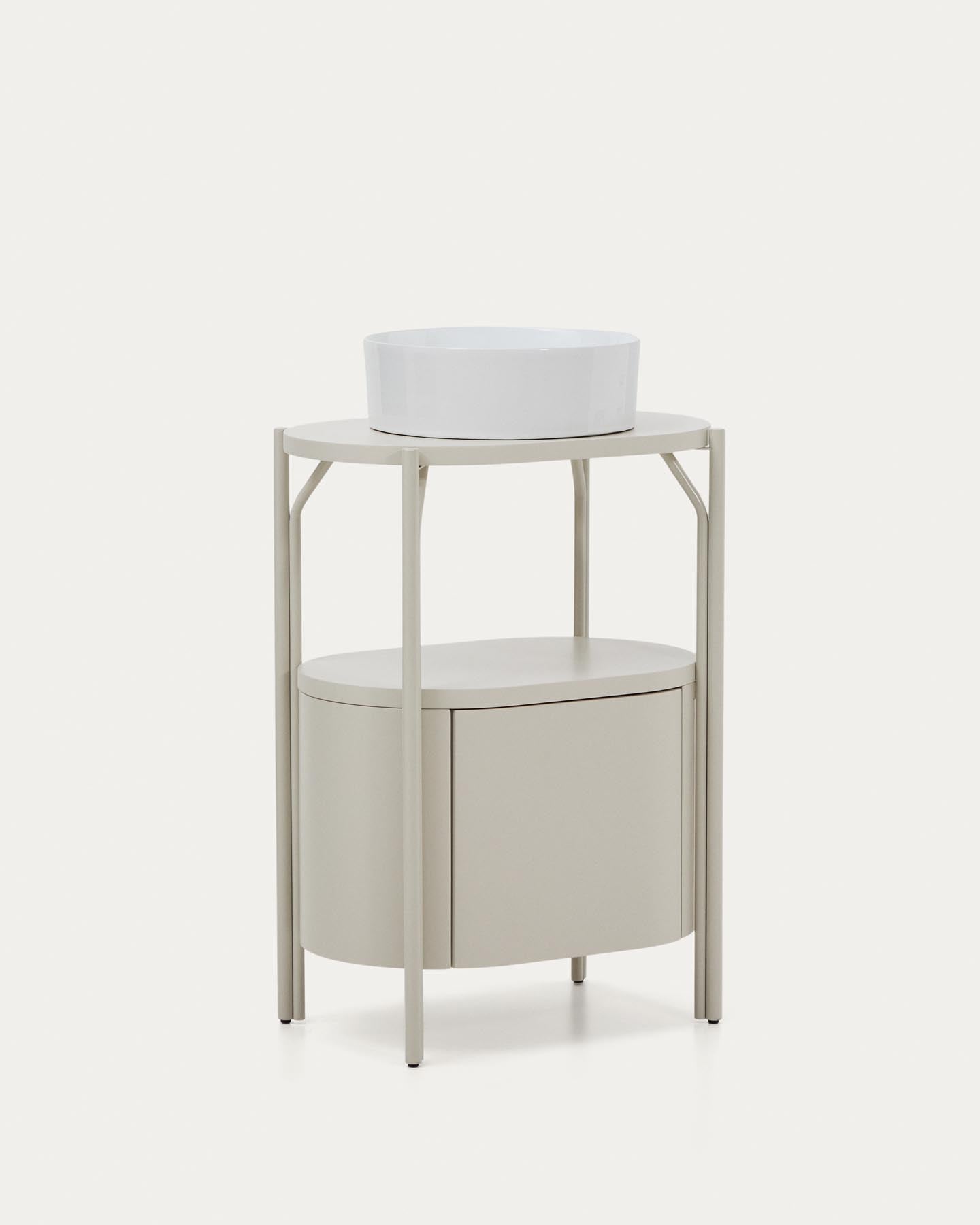 Badezimmermöbel Arely mit Stahlgestell und weiß lackiertem MDF, 60 x 40 cm in Beige präsentiert im Onlineshop von KAQTU Design AG. Badzubehör ist von Kave Home