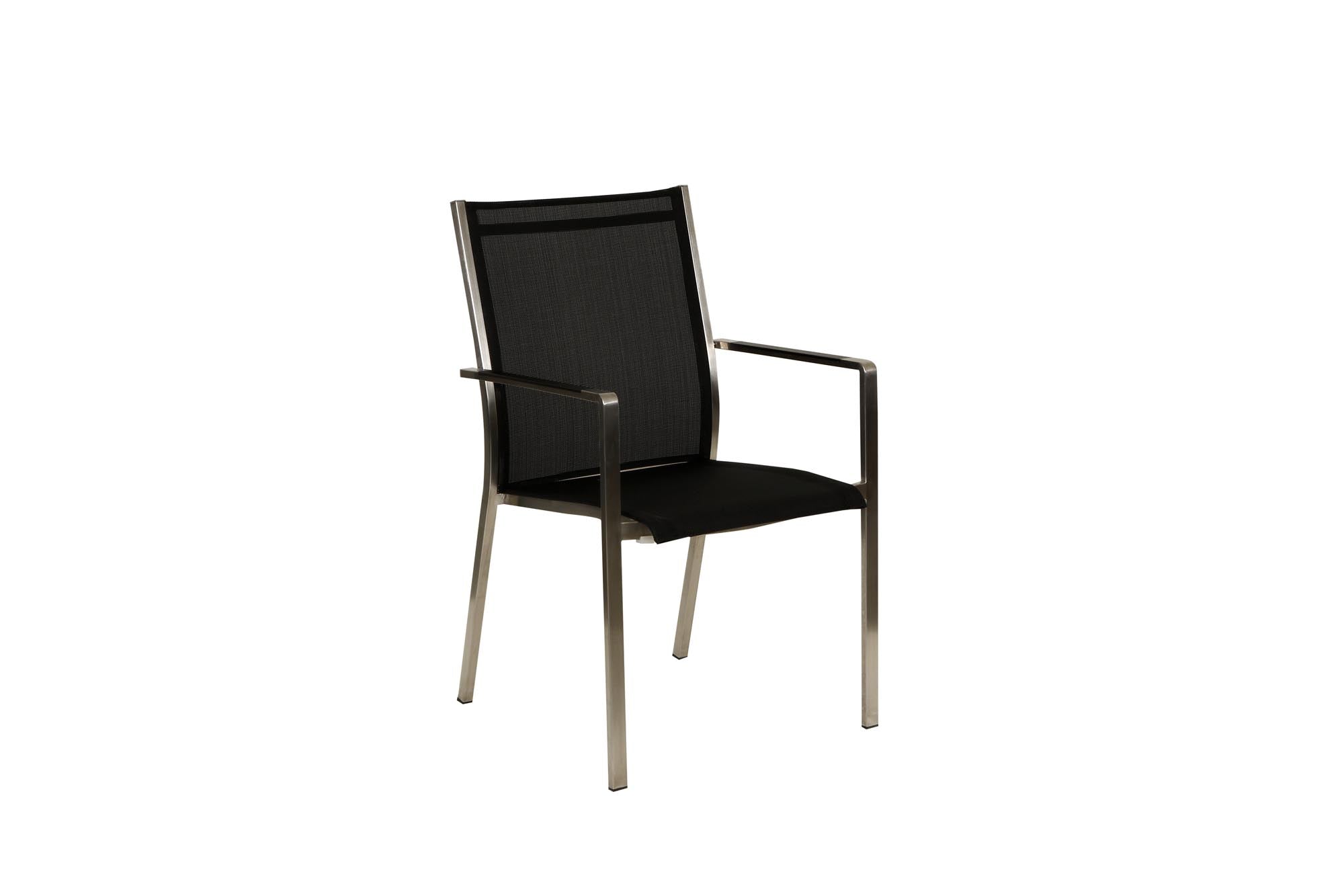Florio II mit Alu-Armlehnen schwarz in präsentiert im Onlineshop von KAQTU Design AG. Gartenstuhl ist von Be Garden