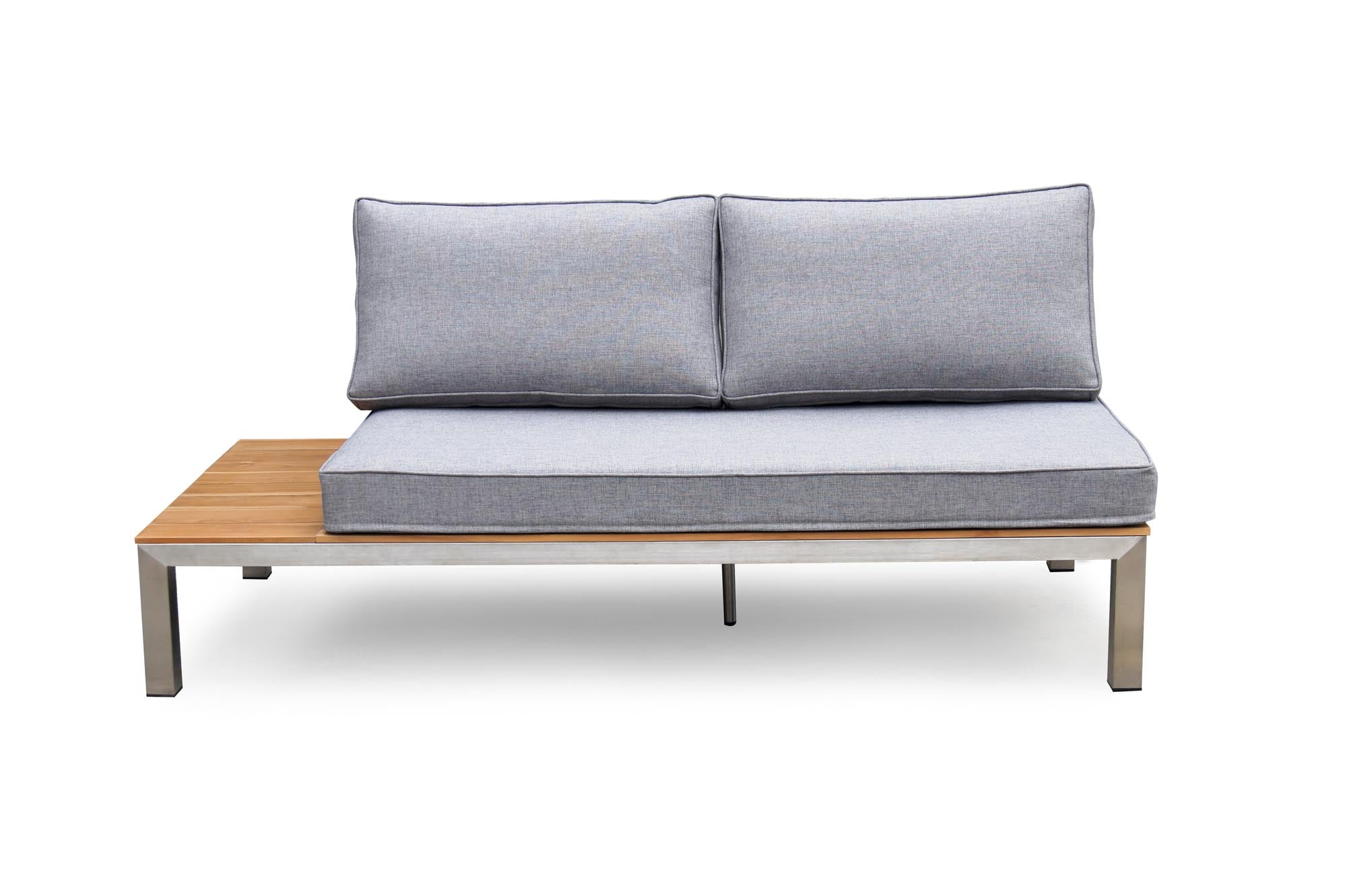 Modernes Sofaelement Verona aus hochwertigem Teakholz, perfekt für entspannte Lounge-Bereiche und stilvolle Outdoor-Setups.