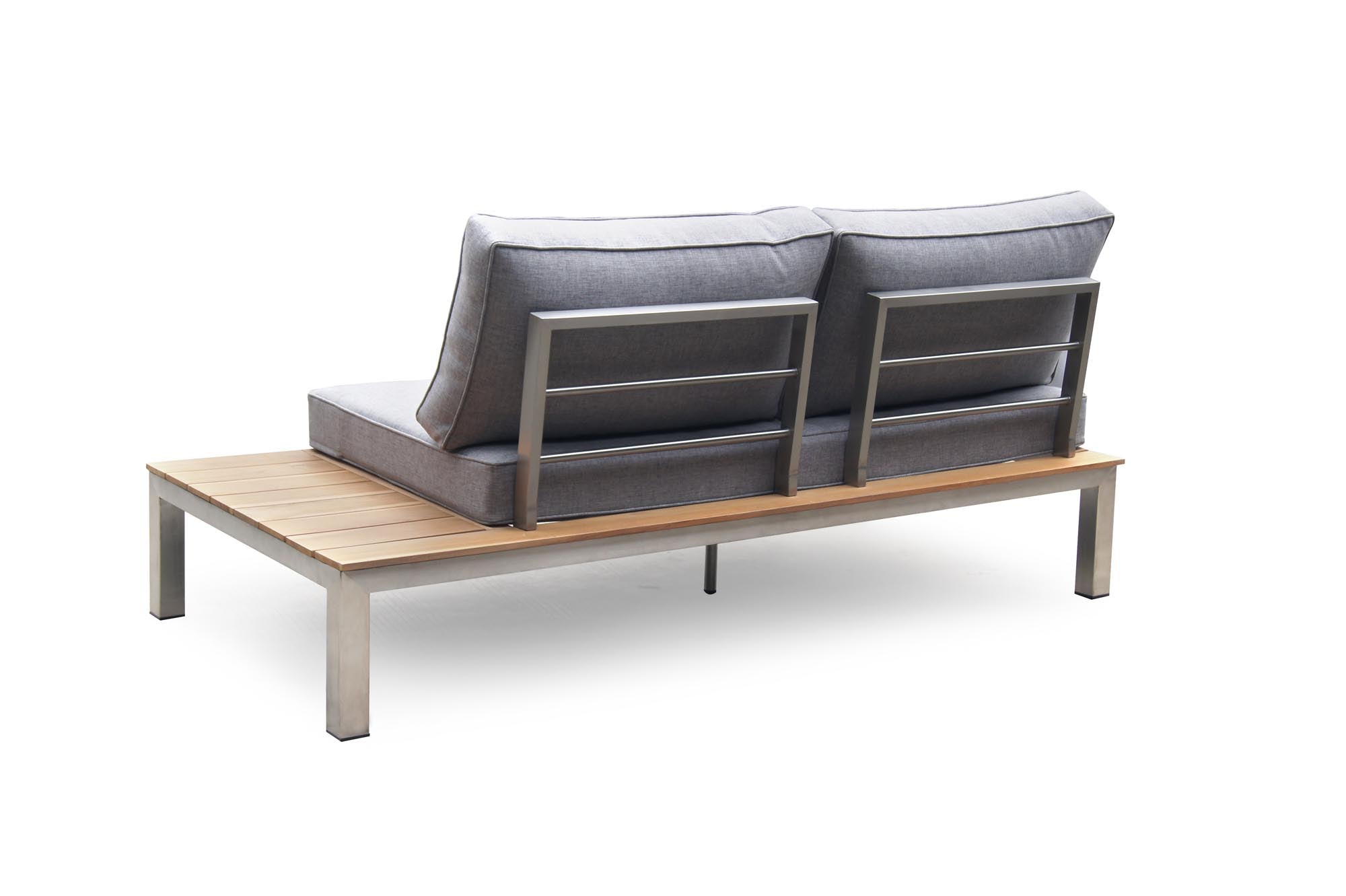 Modernes Sofaelement Verona aus hochwertigem Teakholz, perfekt für entspannte Stunden im Freien und stilvolle Gartenmöbel.
