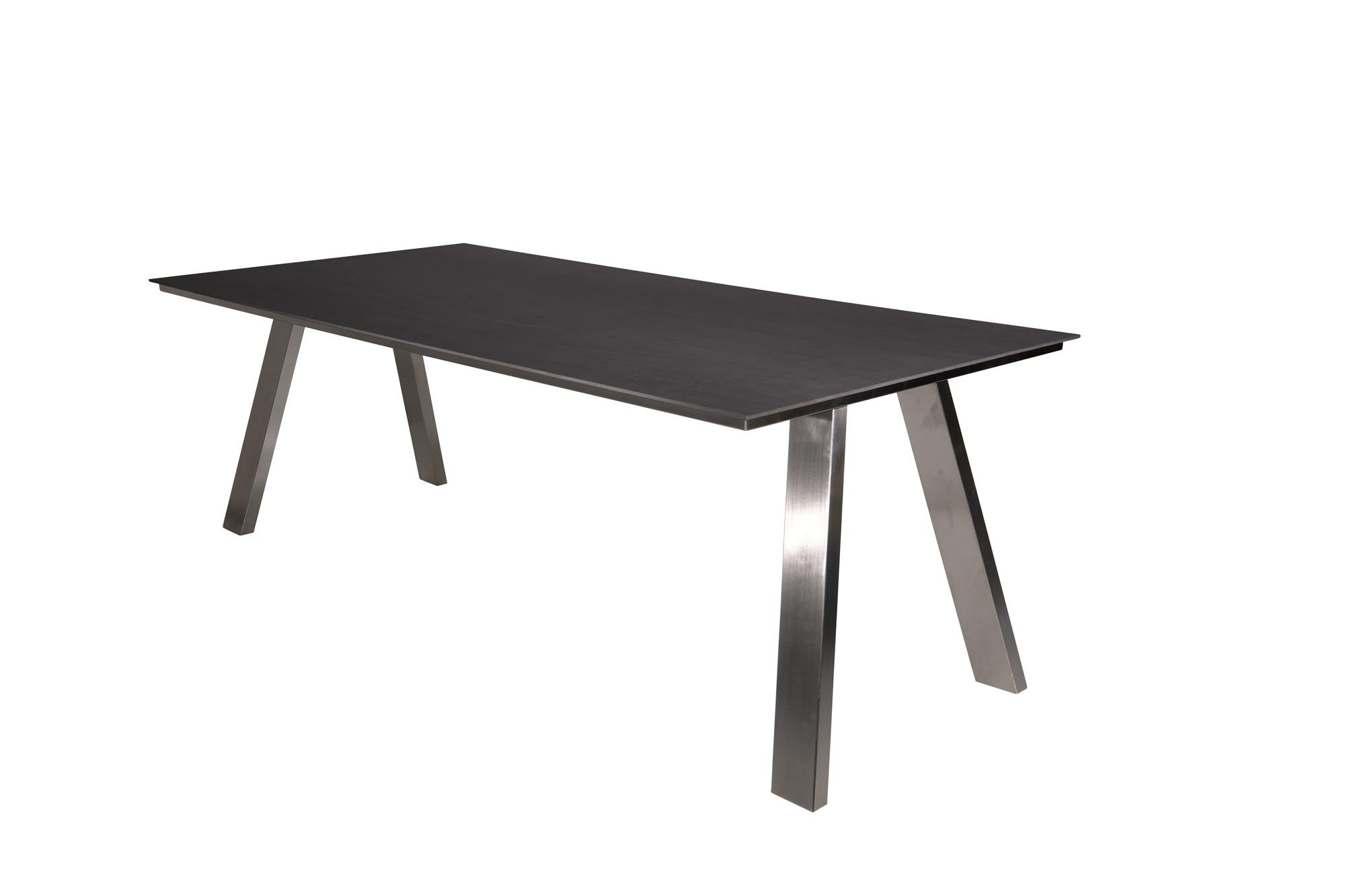 Eleganter Gartentisch Monaco in A-Form aus Edelstahl, 210x100 cm, ideal für entspannte Abende im Garten und gesellige Zusammenkünfte.