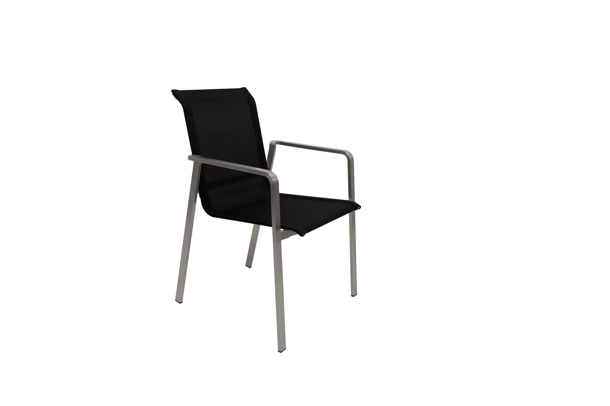 Gartenstuhl Sofia, Textilen schwarz, Gestell Edelstahl in präsentiert im Onlineshop von KAQTU Design AG. Gartenstuhl ist von Be Garden