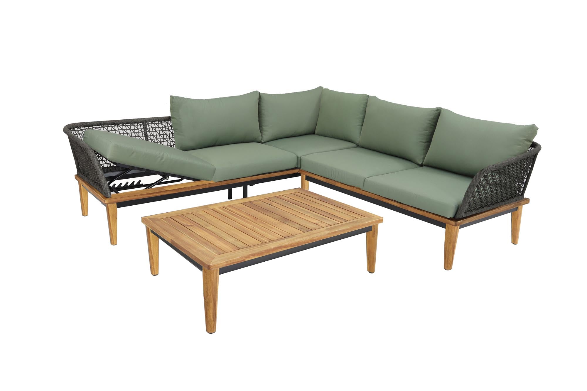 Elegante Gartenlounge Locarno in großzügiger Eckvariante, ideal für entspannte Stunden im Freien, von Be Garden.