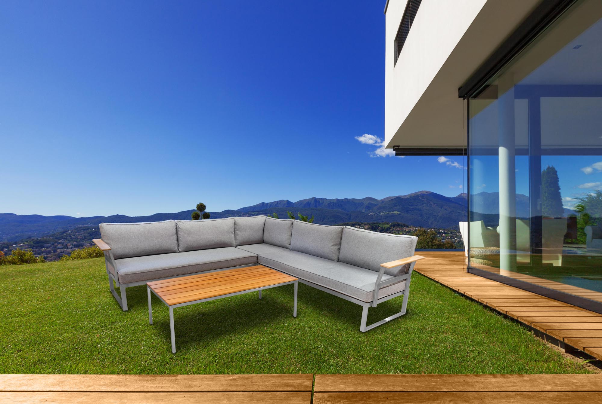 Gemütliche Gartenlounge Orion groß von Be Garden, ideal für entspannte Stunden im Freien, stilvolles Design und komfortable Sitzgelegenheiten.