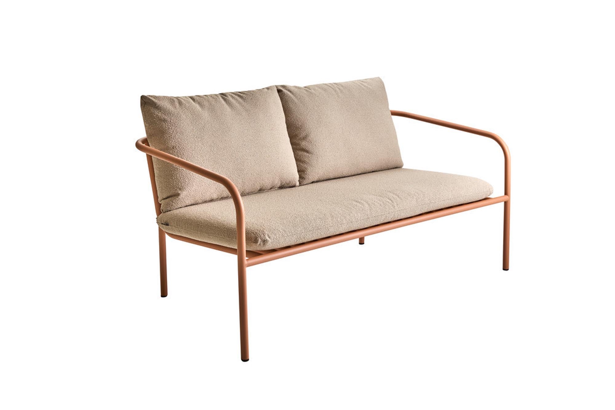 Sofa Bendt mit Armlehnen, Stahlgestell pfirsich-beige, Si... in präsentiert im Onlineshop von KAQTU Design AG. Lounge Sofa ist von Be Garden