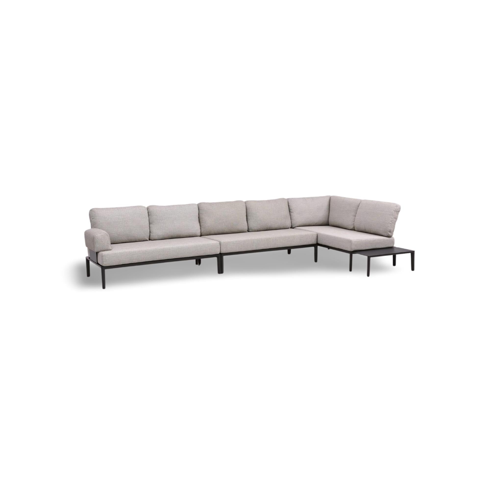 Modulares Loungeset Fiore in stilvollem Anthrazit, perfekt für 8 Personen, bietet Komfort und Flexibilität für jede Gartenparty.