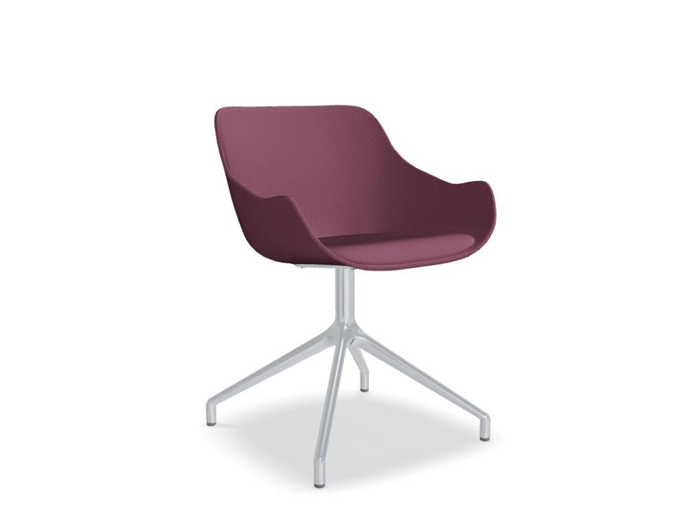 Baltic Classic BL4PP19 - Stuhl mit poliertem Aluminiumgestell in Rosen präsentiert im Onlineshop von KAQTU Design AG. Drehstuhl ist von Mdd
