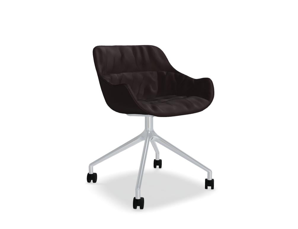 Baltic Soft Duo BL5PP19K - Stuhl mit poliertem Aluminiumgestell in Mandarinen präsentiert im Onlineshop von KAQTU Design AG. Dreh-Schalenstuhl mit Rollen ist von Mdd