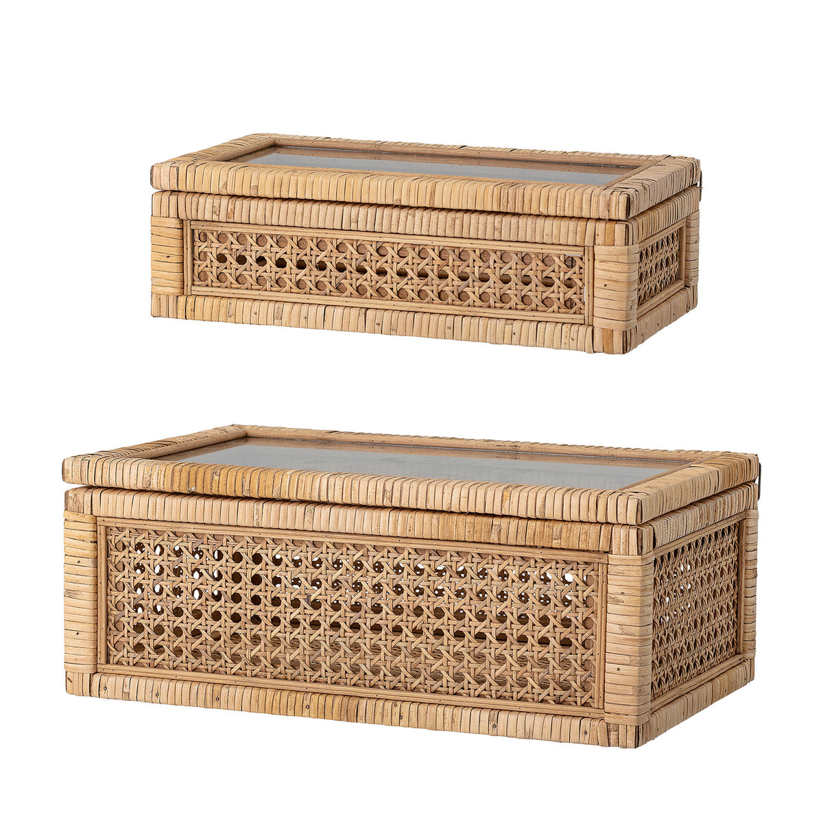 Lally Box w/Lid, Nature, Rattan in Nature präsentiert im Onlineshop von KAQTU Design AG. Aufbewahrungsboxen ist von Bloomingville