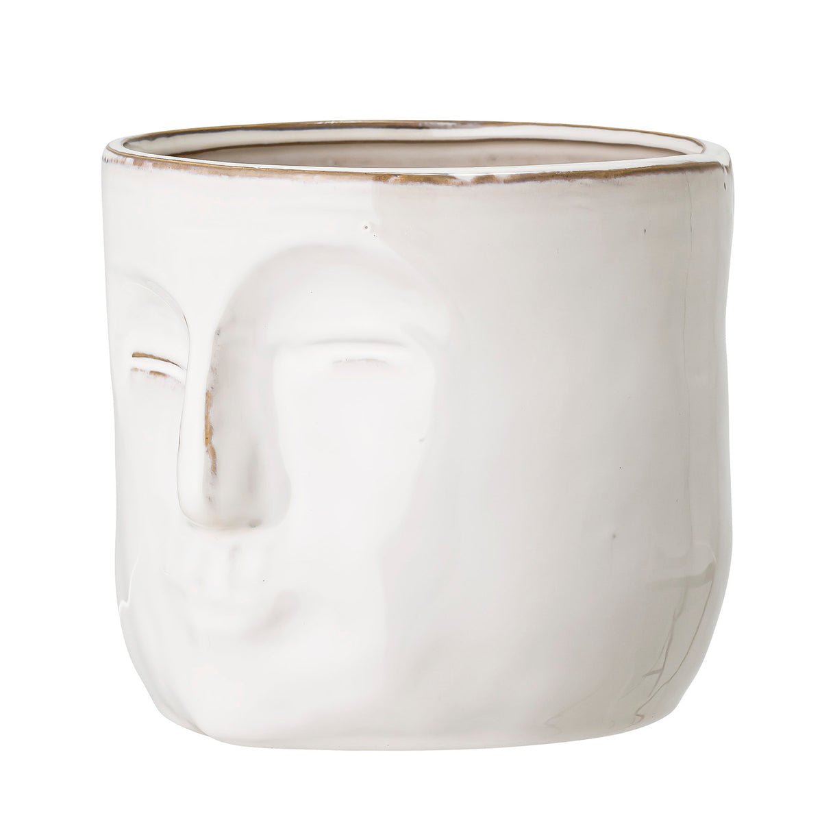 Ignacia Blumentopf, Weiá, Steingut in White präsentiert im Onlineshop von KAQTU Design AG. Blumentopf ist von Bloomingville