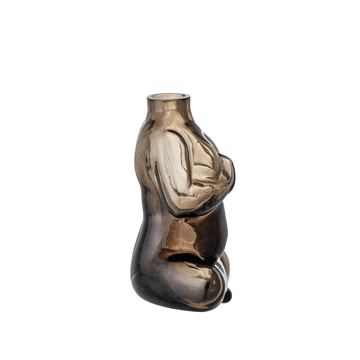 Elze Vase, Braun, Glas in Brown präsentiert im Onlineshop von KAQTU Design AG. Vase ist von Bloomingville