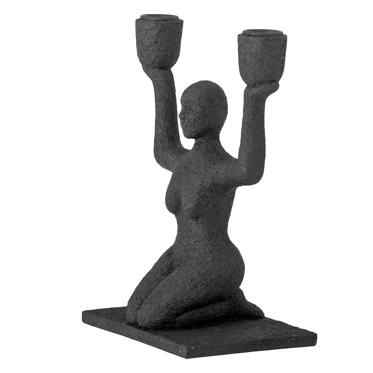Lucie Kerzenhalter, Schwarz, Polyresin in Black präsentiert im Onlineshop von KAQTU Design AG. Kerzenständer ist von Bloomingville