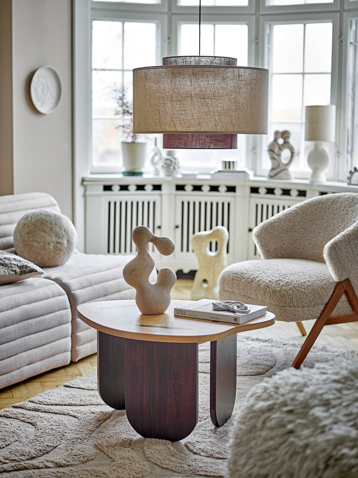 Wanddekoration Sifan von Bloomingville in Beige aus Polyresin und Eisen, kleines Dekoobjekt mit schlichter Form für die Wandgestaltung