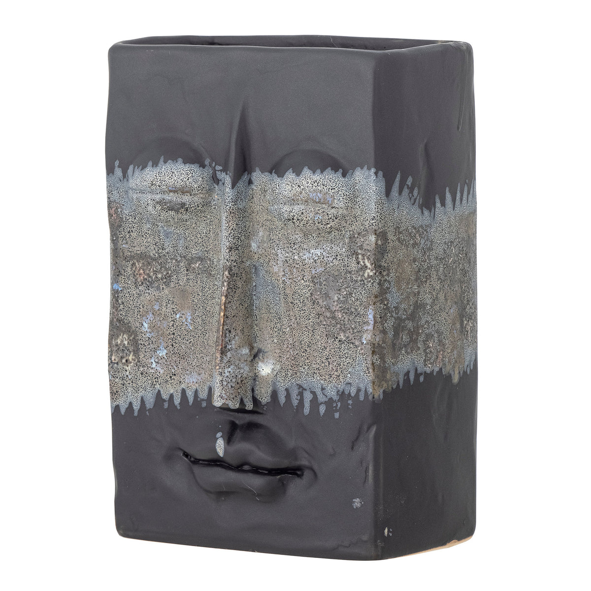 Nasru Vase, Schwarz, Steingut in Black präsentiert im Onlineshop von KAQTU Design AG. Vase ist von Bloomingville