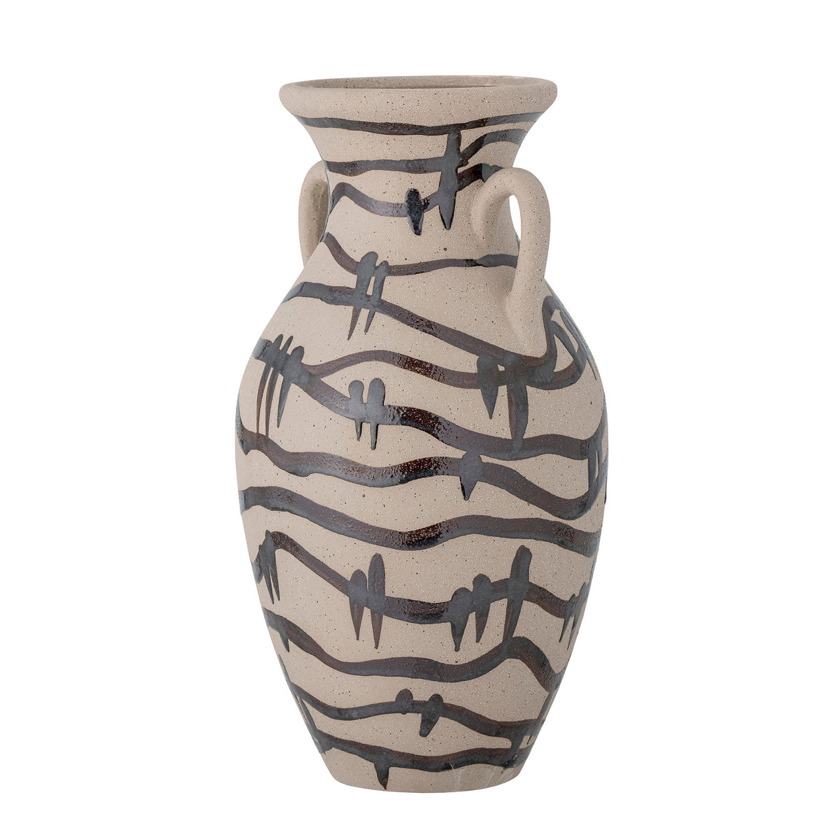 Ohana Vase, Schwarz, Steingut in Black präsentiert im Onlineshop von KAQTU Design AG. Vase ist von Bloomingville