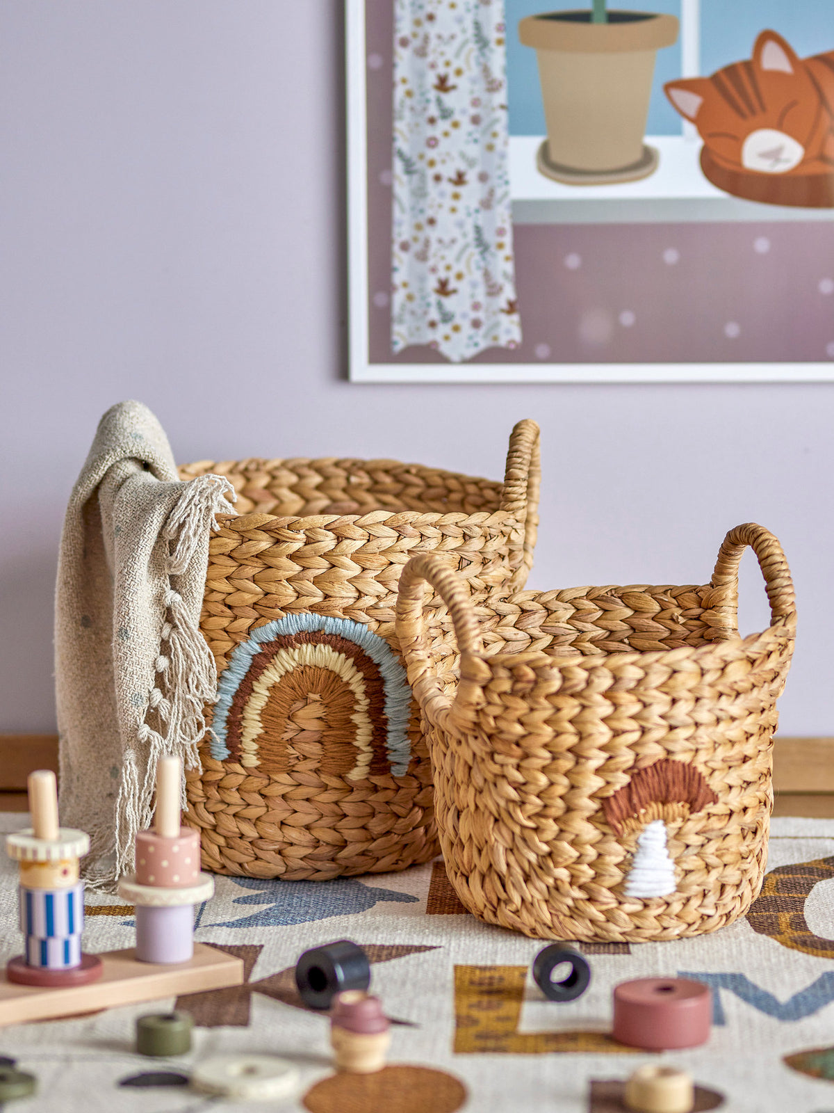 Agnes Korb, Natur, Wasserhyazinthe in Nature präsentiert im Onlineshop von KAQTU Design AG. Aufbewährungskörbe ist von Bloomingville Mini