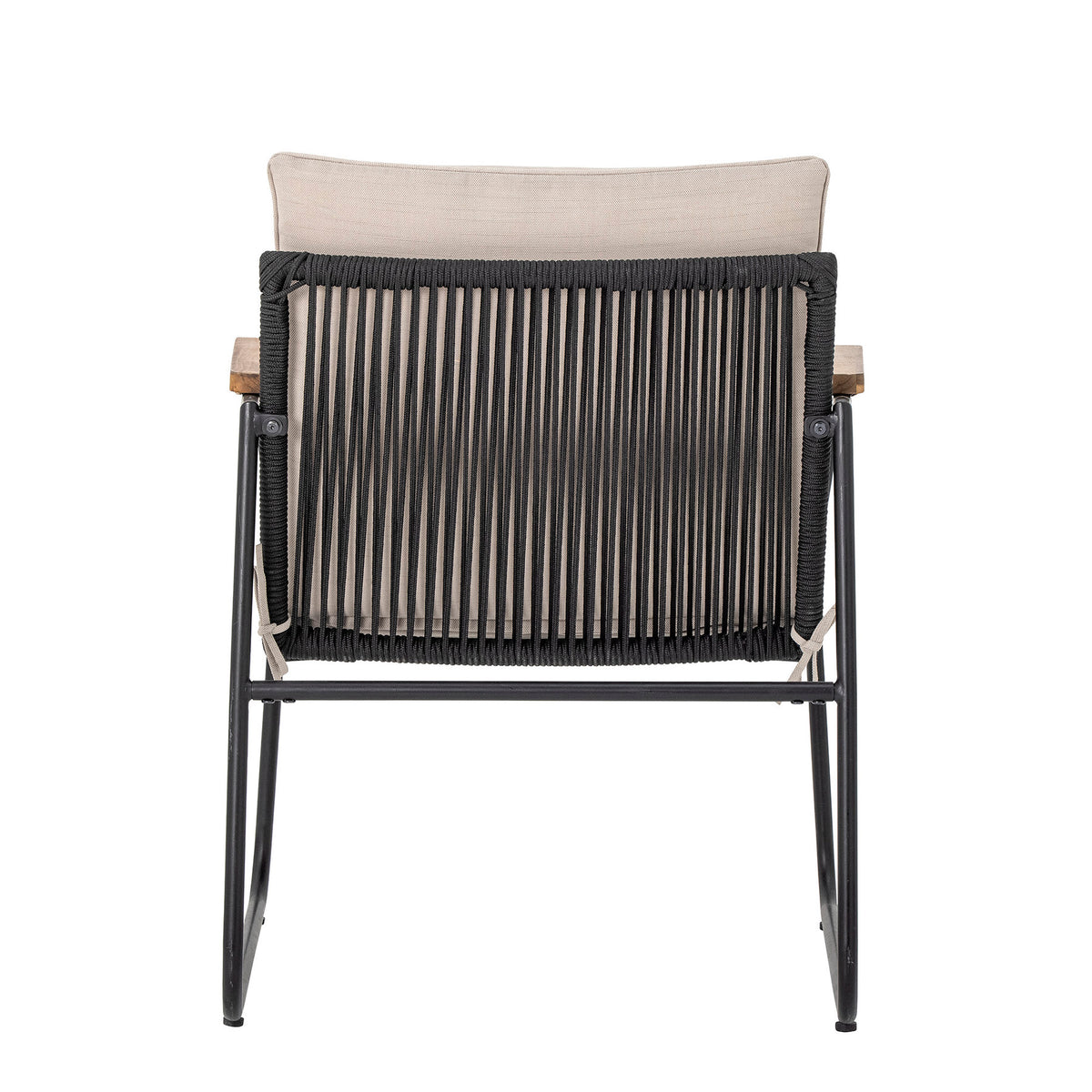 Hampton Loungesessel, Schwarz, Metall in Black präsentiert im Onlineshop von KAQTU Design AG. Outdoor-Sessel mit Armlehnen ist von Bloomingville