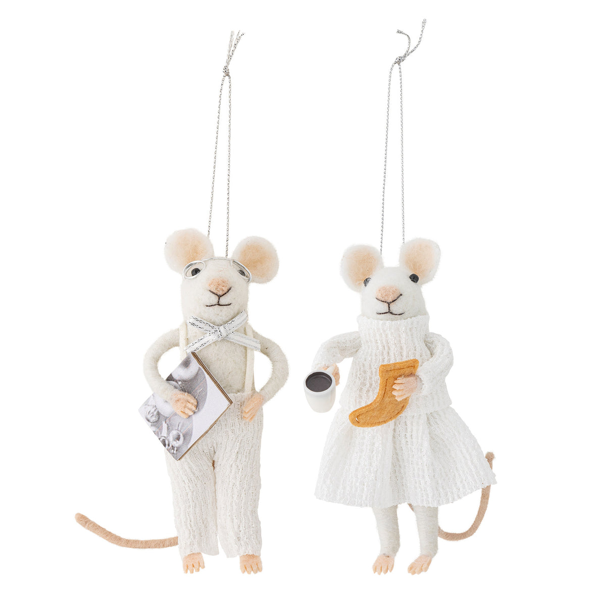 Peo Ornament, Weiss, Wolle in Weiss präsentiert im Onlineshop von KAQTU Design AG. Ornament ist von Bloomingville
