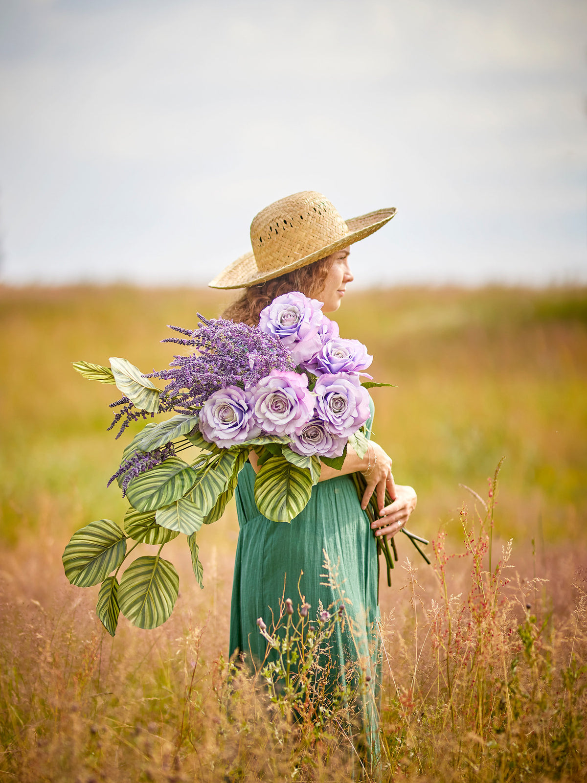 Rose Stiel, Violett, Künstliche Blumen in Lila präsentiert im Onlineshop von KAQTU Design AG. Kunstblume ist von Bloomingville