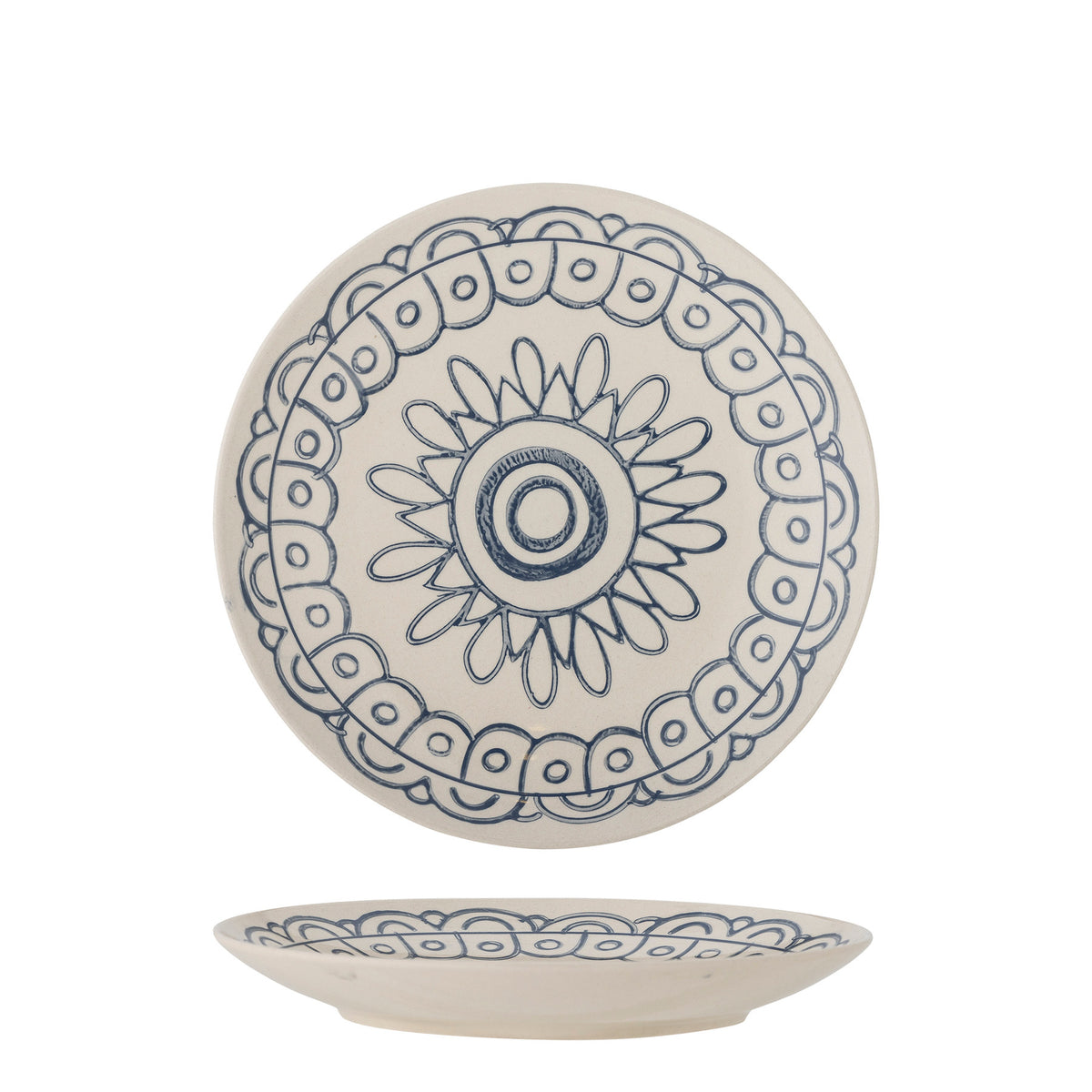 Maple Teller, Blue, Steingut in Blau präsentiert im Onlineshop von KAQTU Design AG. Teller ist von Creative Collection