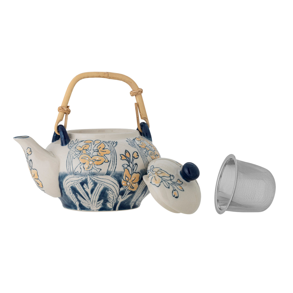 Myah Teekanne mit Teesieb, Blau, Steingut in Blau präsentiert im Onlineshop von KAQTU Design AG. Teekrüge ist von Creative Collection