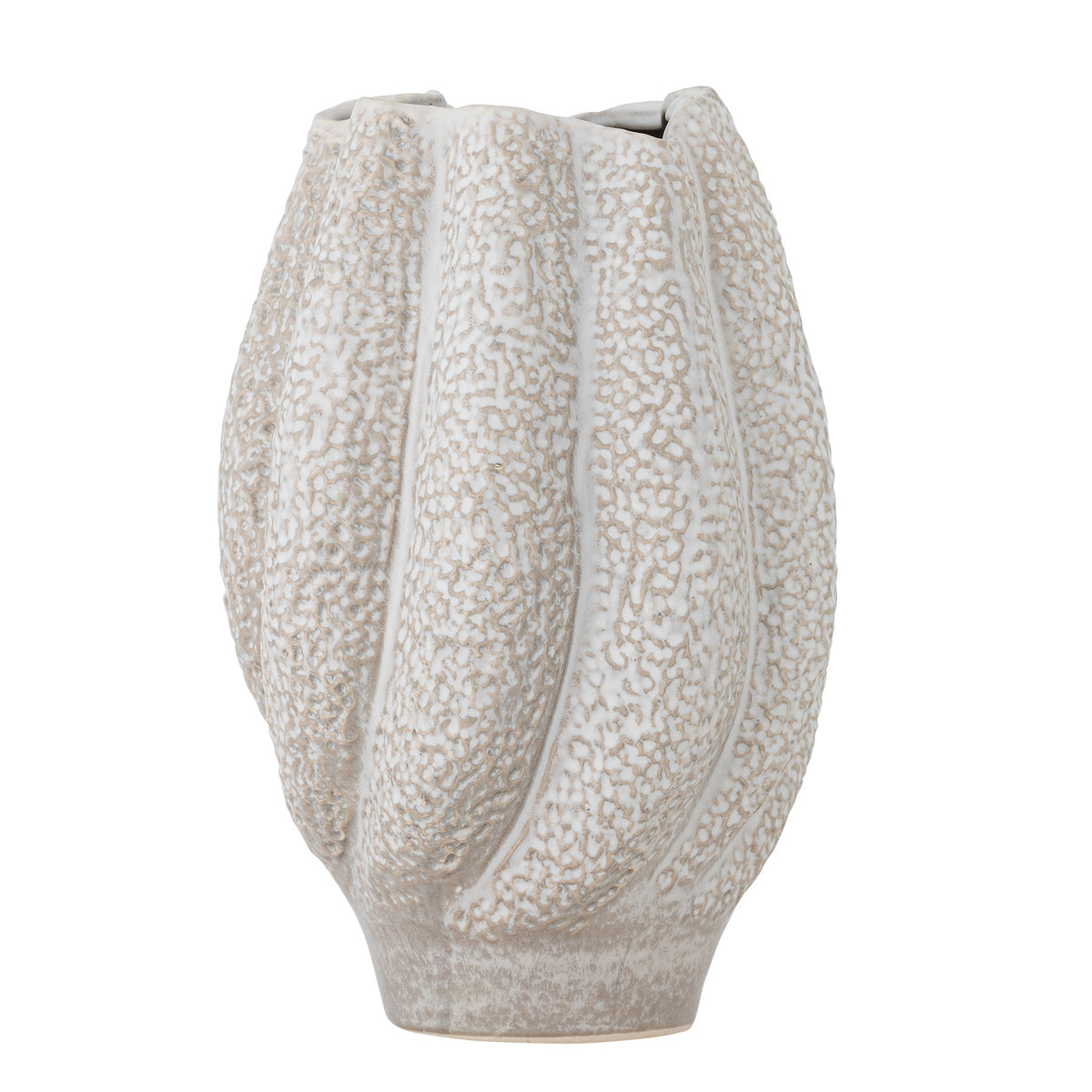 Cove Vase, Weiss, Steingut in Weiss präsentiert im Onlineshop von KAQTU Design AG. Vase ist von Bloomingville