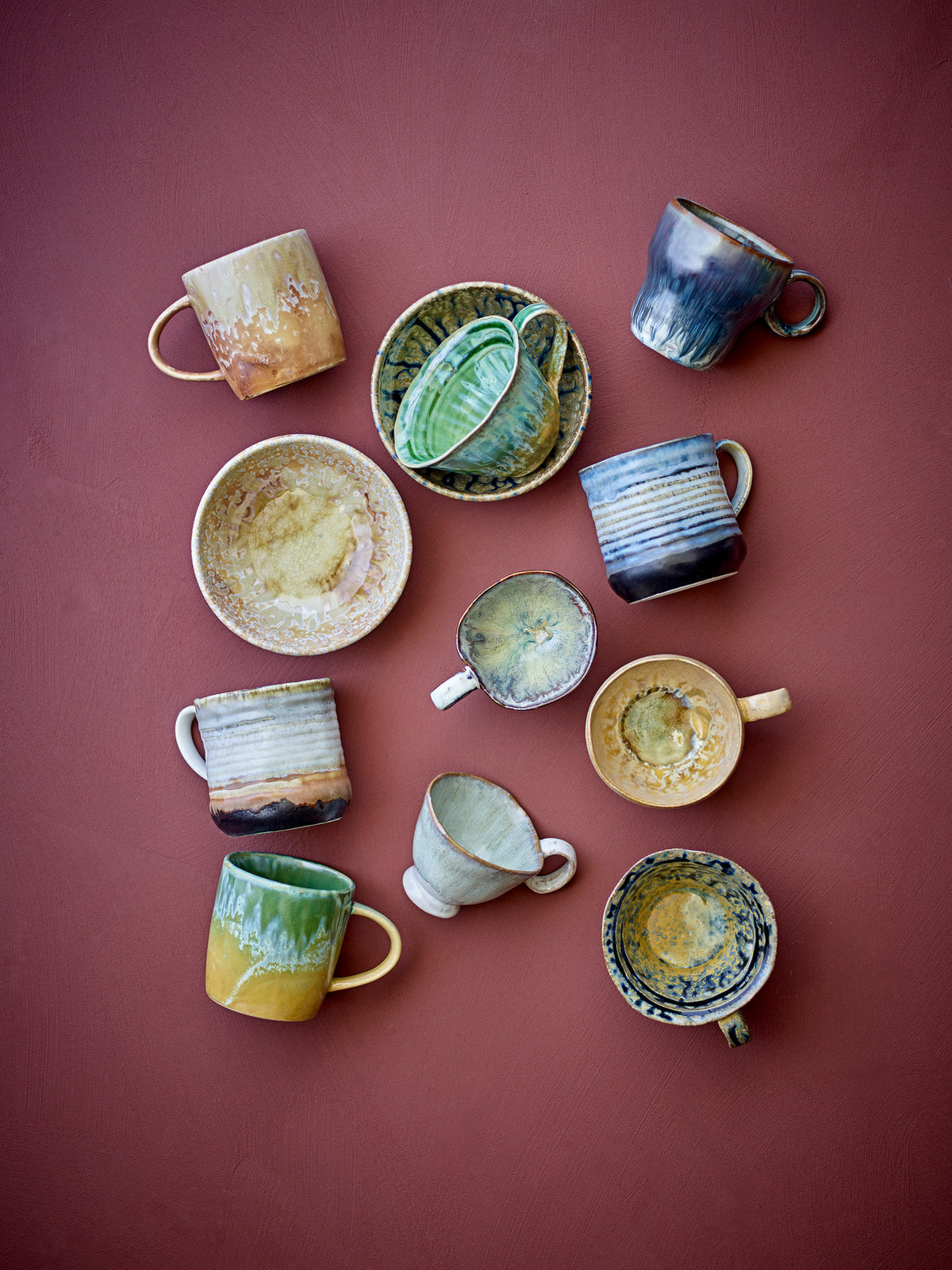 Milani Tasse, Grün, Steingut in Grün präsentiert im Onlineshop von KAQTU Design AG. Tasse ist von Bloomingville