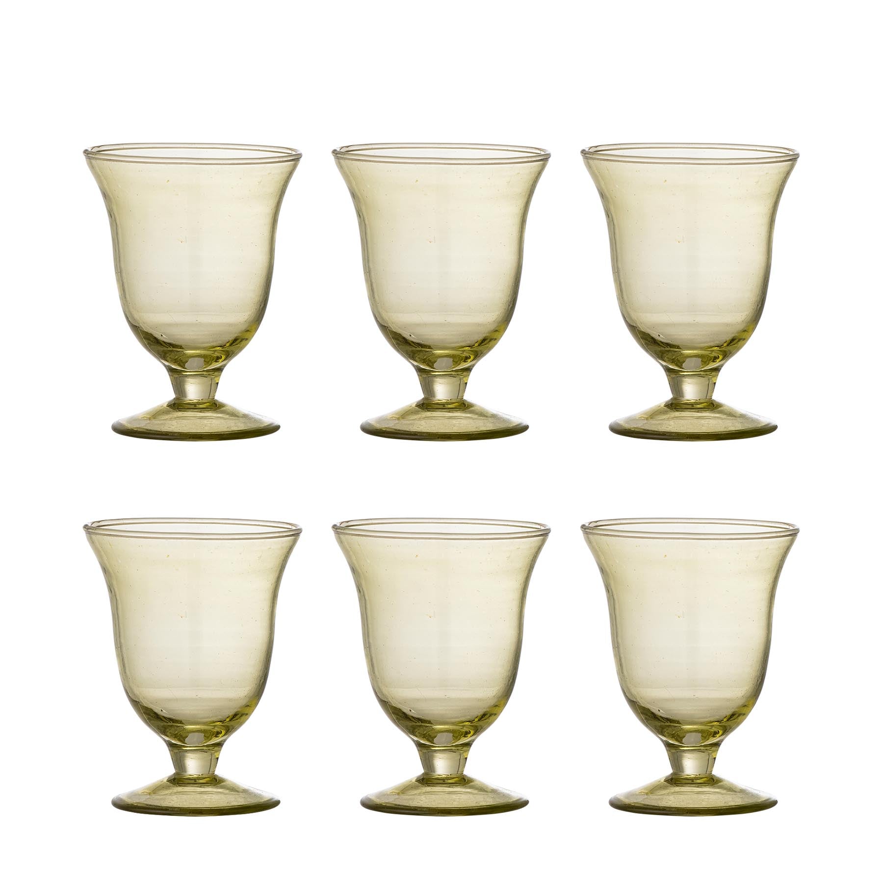 Florentine Weinglas, Multipack, Grün, Recyceltes Glas in Green präsentiert im Onlineshop von KAQTU Design AG. Glas ist von Bloomingville