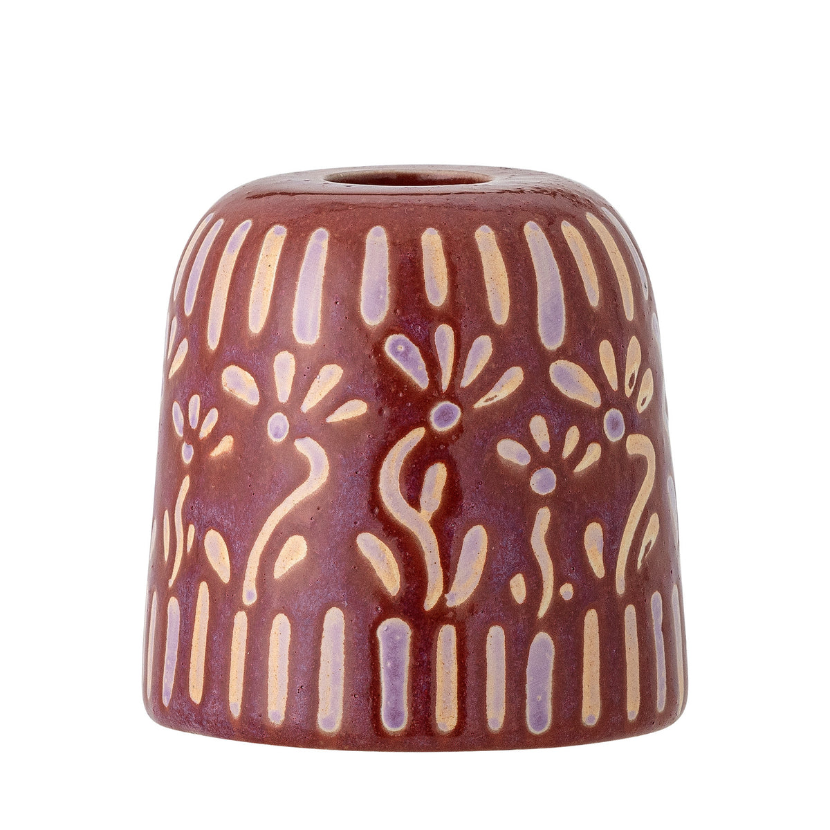 Samsin Kerzenhalter, Violett, Steingut in Lila präsentiert im Onlineshop von KAQTU Design AG. Kerzenständer ist von Bloomingville