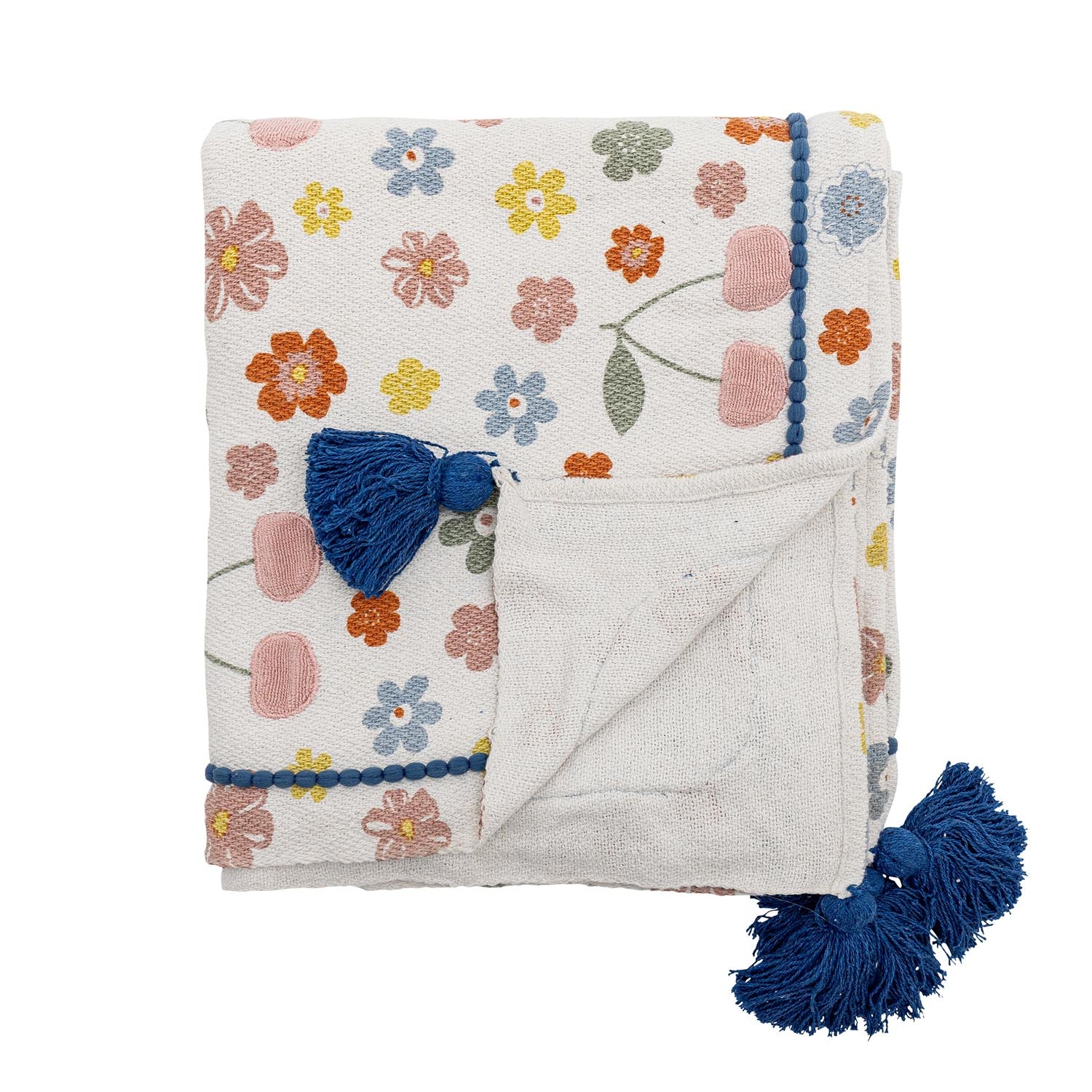 Cherry Decke, Rose, Recycelte Baumwolle in Rose präsentiert im Onlineshop von KAQTU Design AG. Bettüberwurf ist von Bloomingville Mini