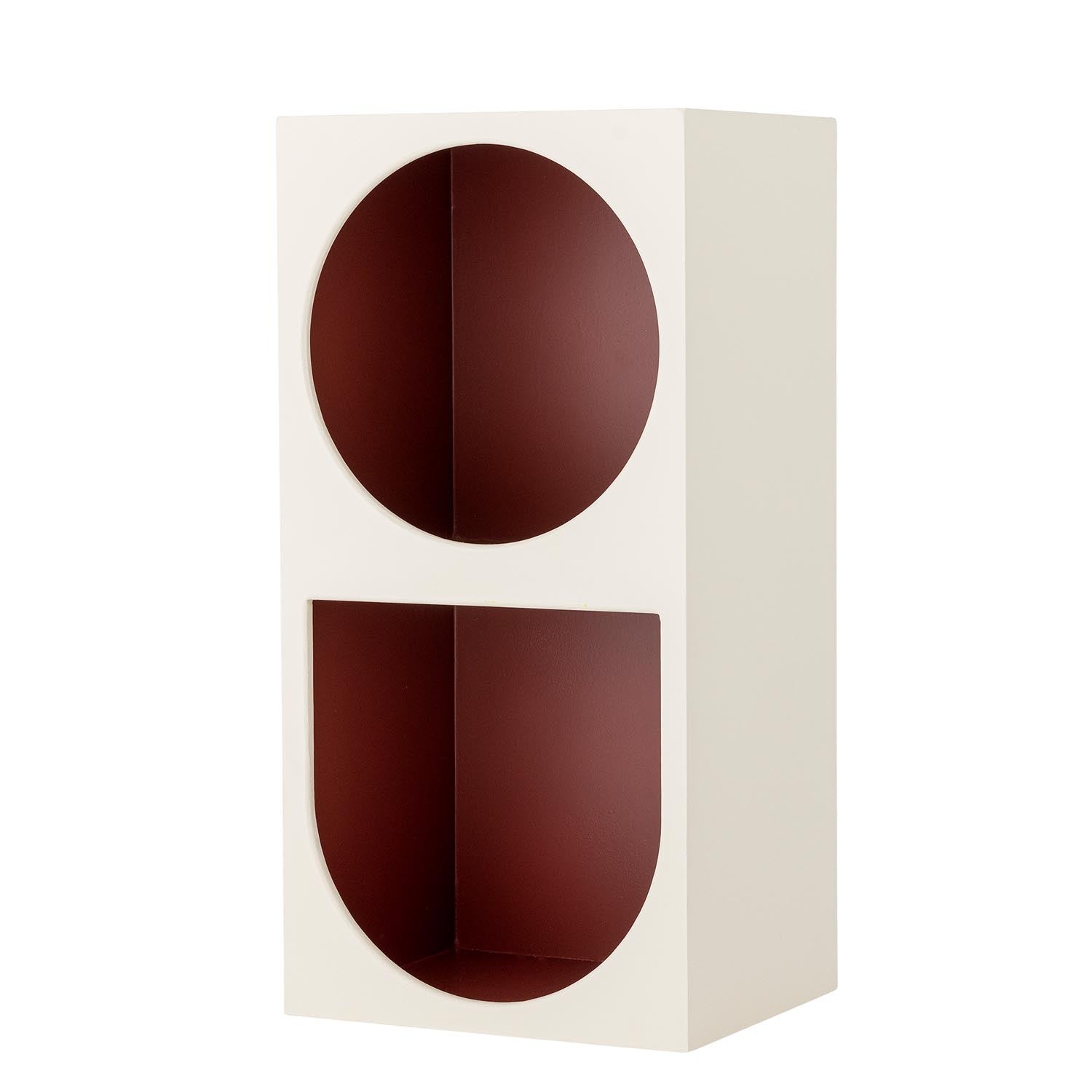 Entdecken Sie das Graphia Bücherregal von Bloomingville: Elegantes Design in Weiß und Dunkelrot, perfekt für stilvolle Aufbewahrung in jedem Raum!